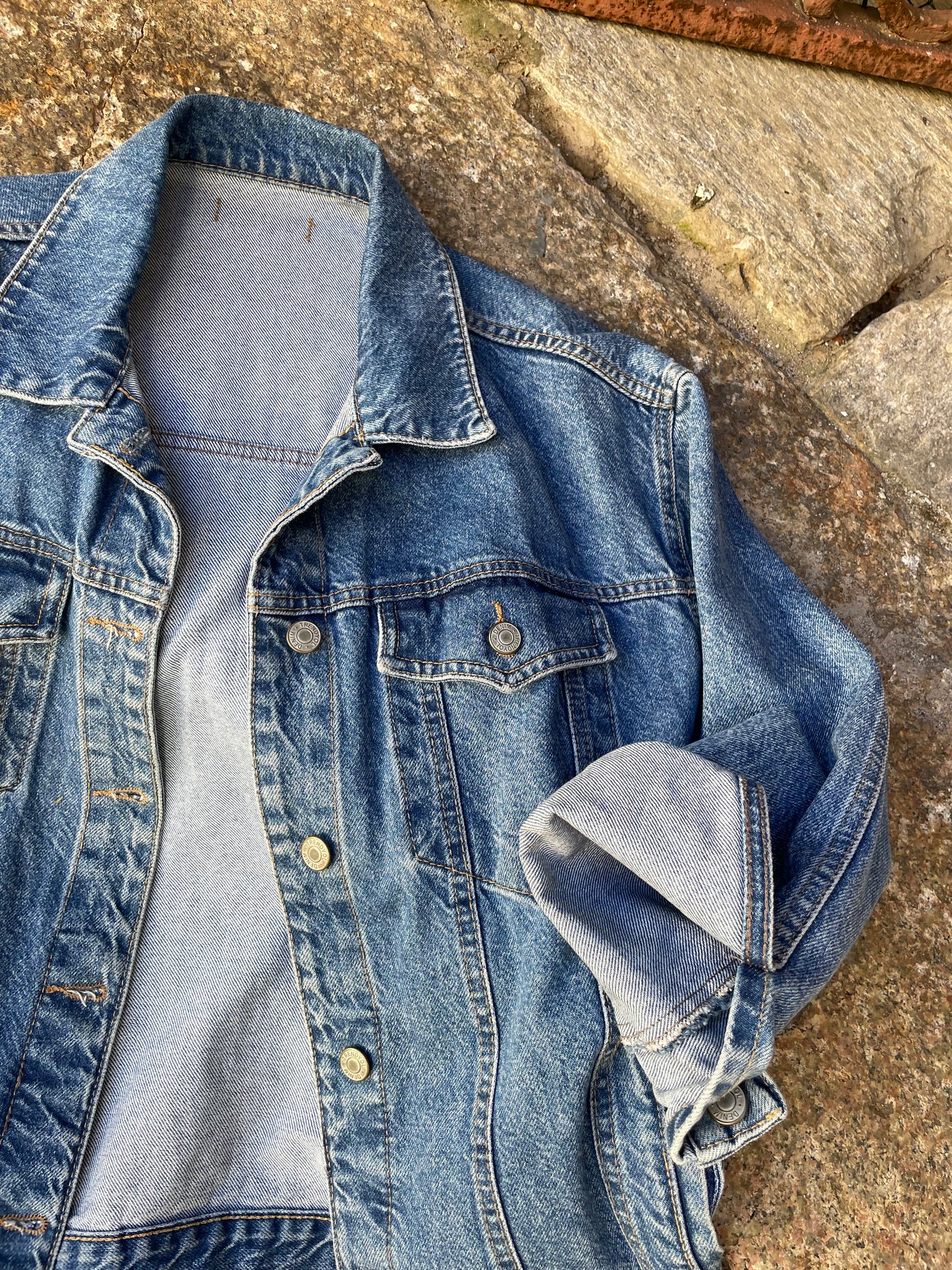 Giacca vintage denim lavaggio medio - taglia L donna