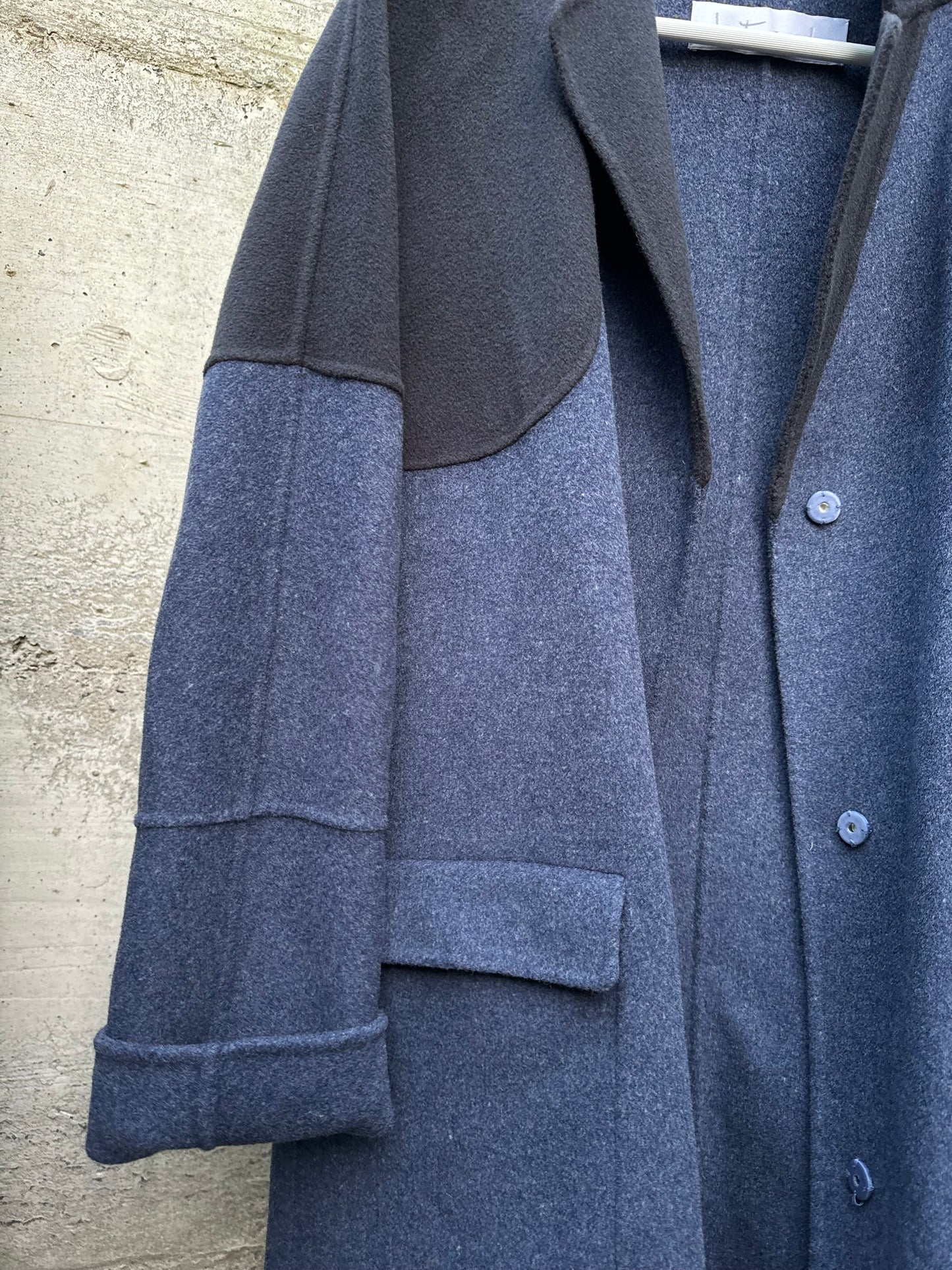 Cappottino Intrend blu mezza stagione, 85% lana 15% lyocell