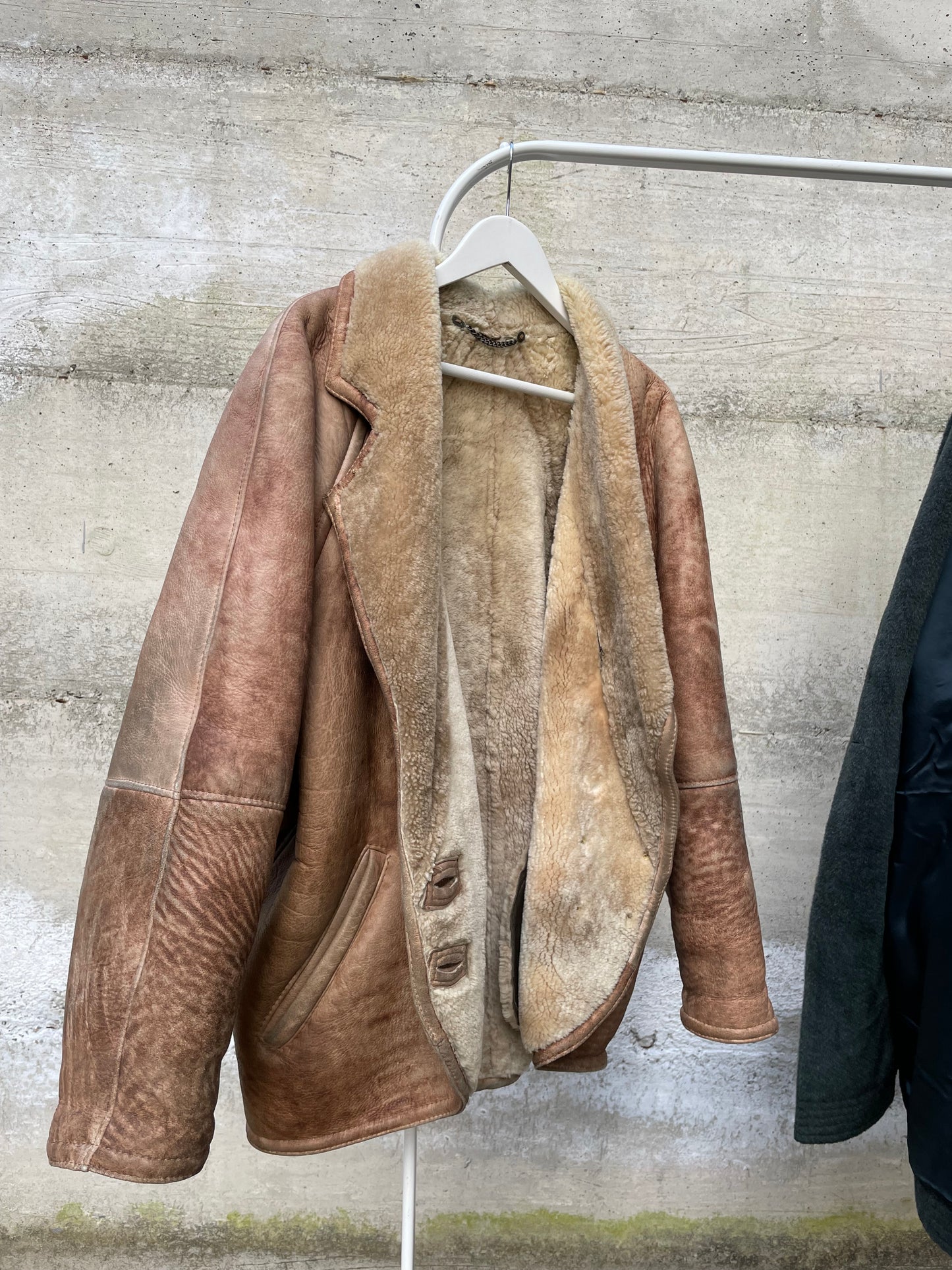 Montone donna originale Shearling 80s in nappa sfumata