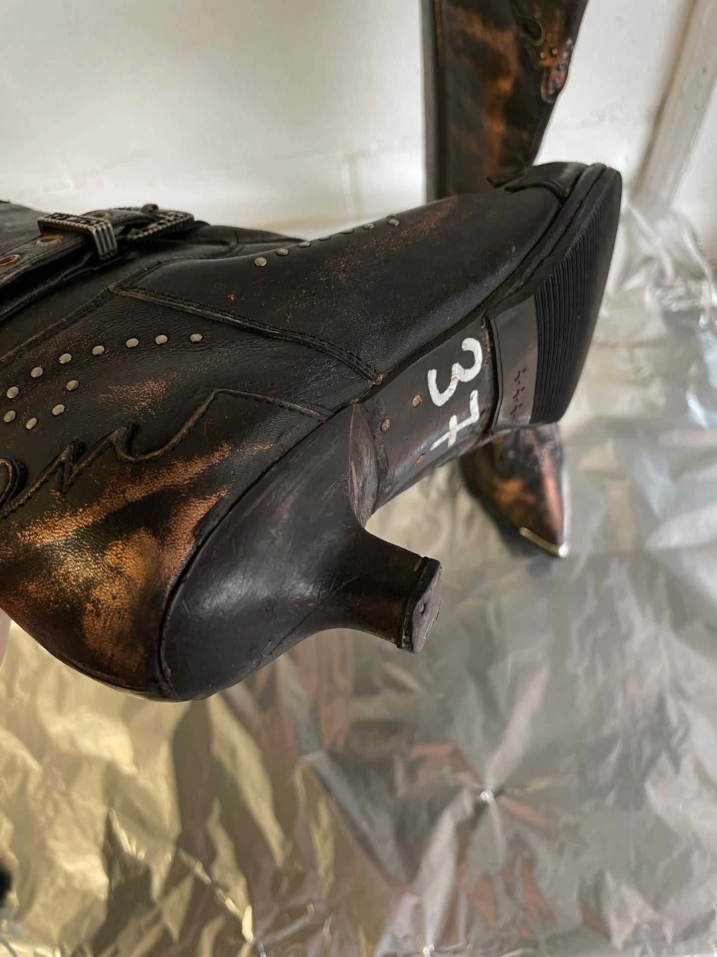 EU 37 - Texano 90s vera pelle a punta tacco basso 4cm