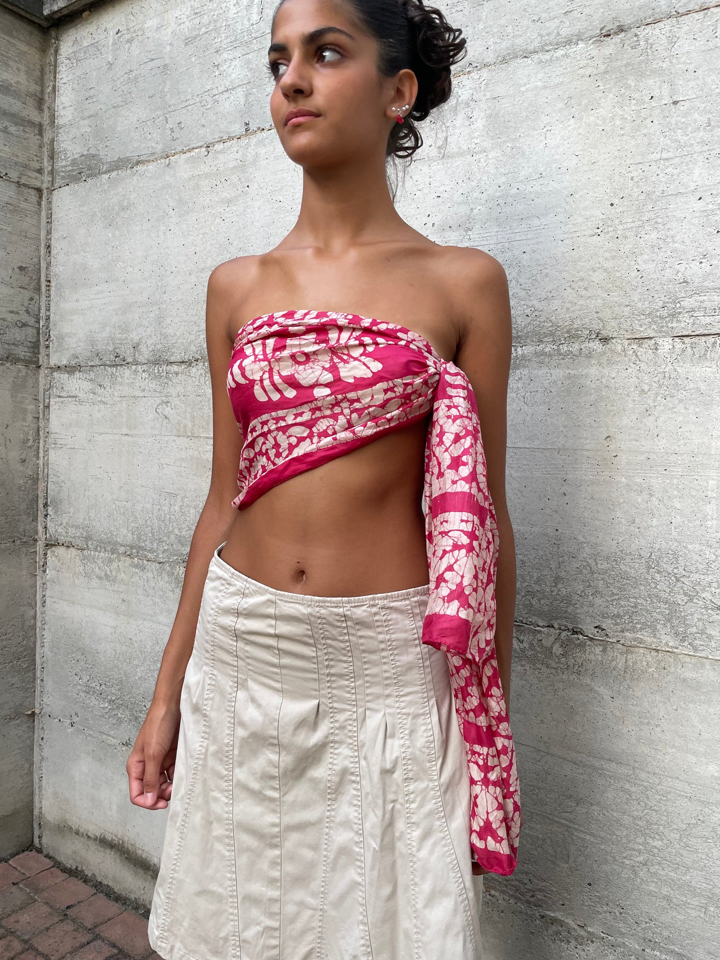 Foulard vintage 100% seta fantasia