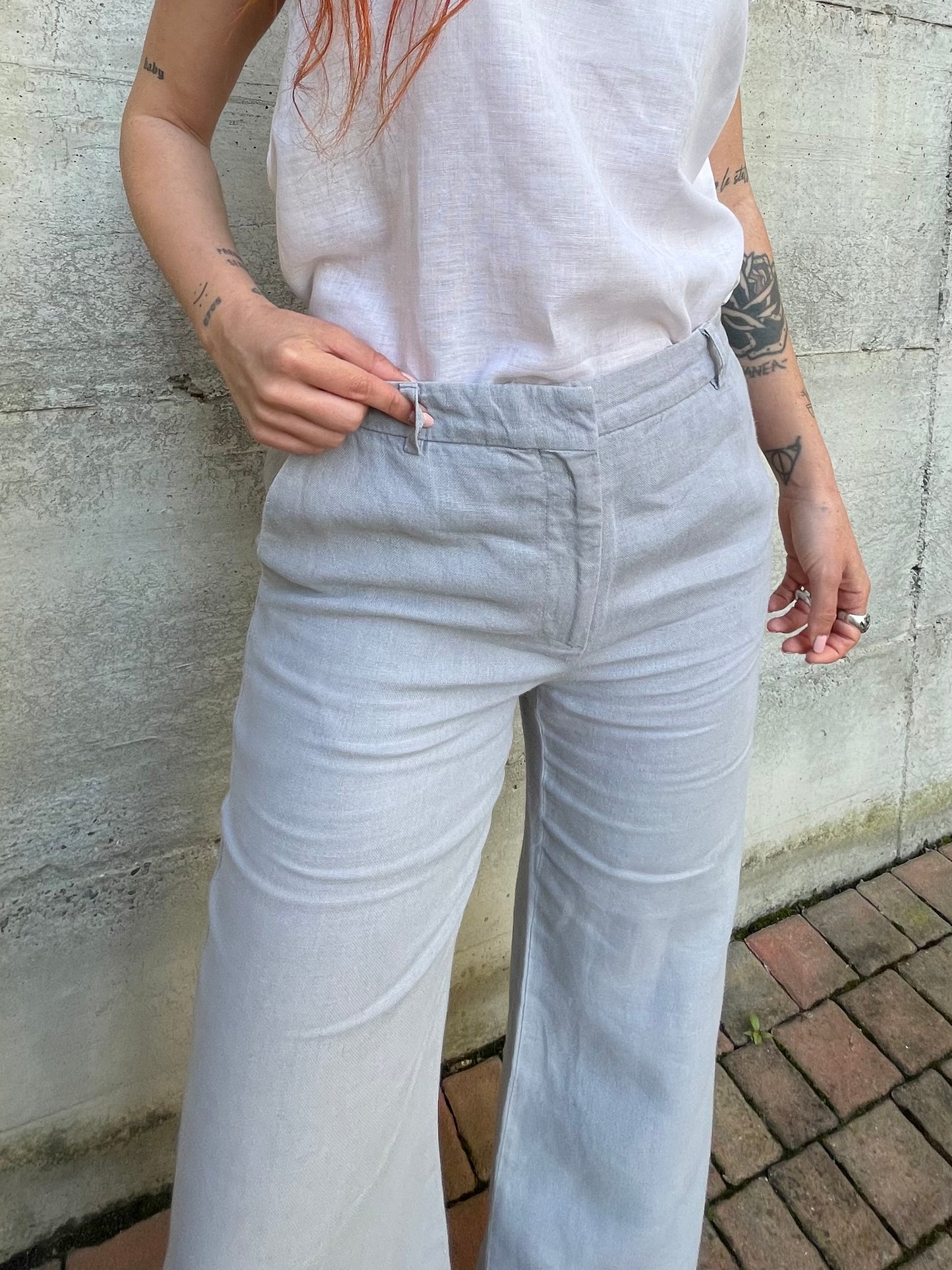 Pantalone Aspesi ghiaccio 100% lino - tg. 42