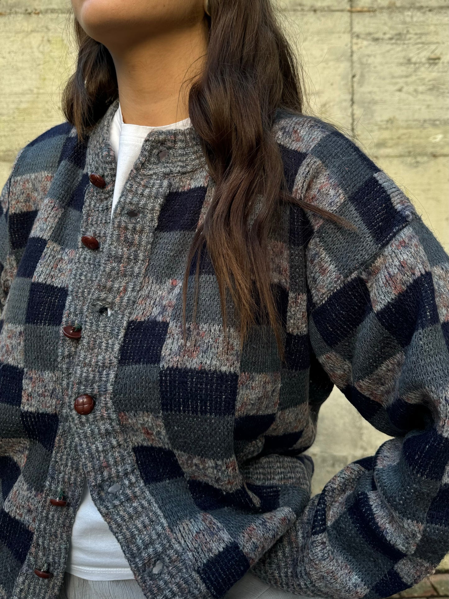 Cardigan girocollo sartoriale in lana