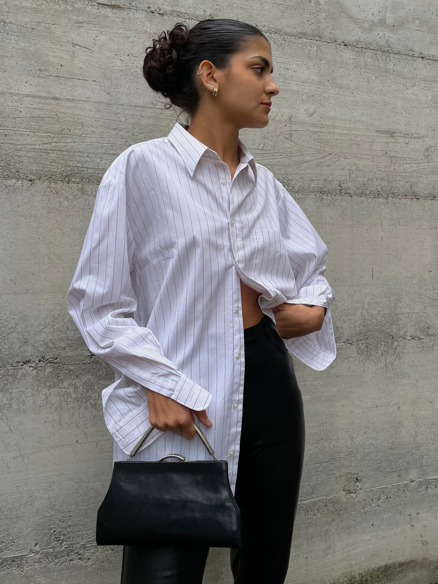 Camicia oversize striped 100% cotone