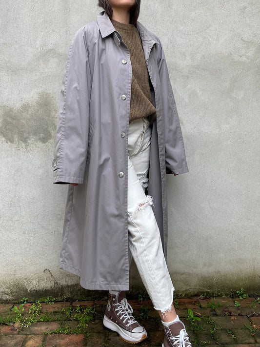 Trenchcoat lungo monopetto glicine