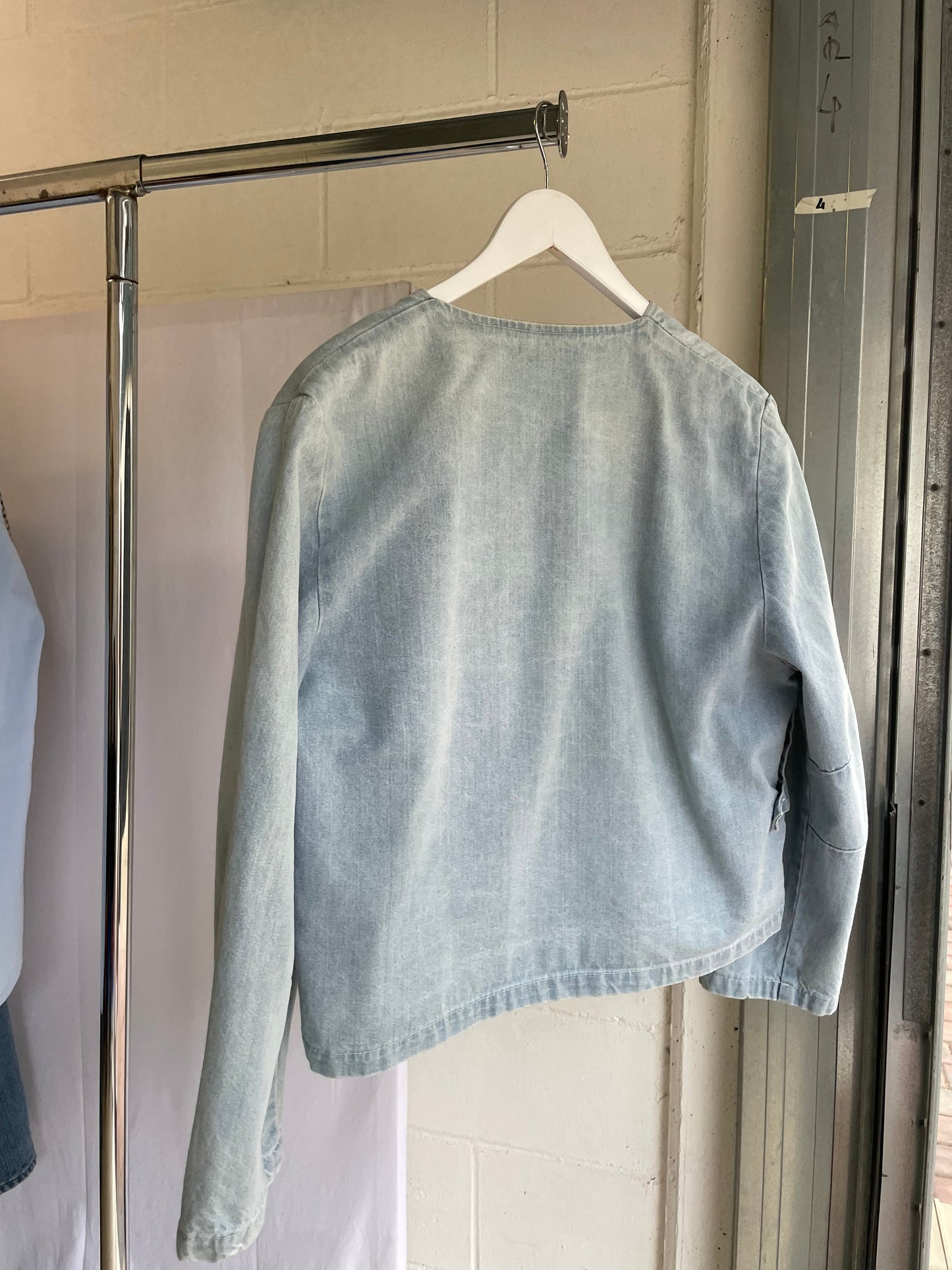 Giacchina denim cropped lavaggio chiaro 100% cotone - taglia M