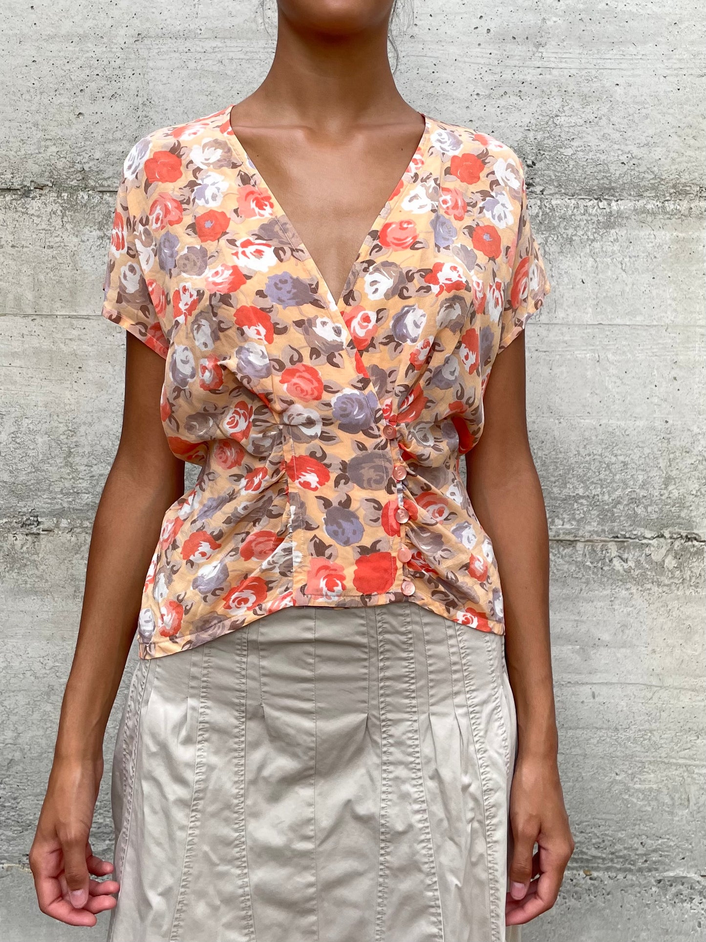 Blusa sartoriale 100% seta con bottoni Valentino originali - taglia S/M