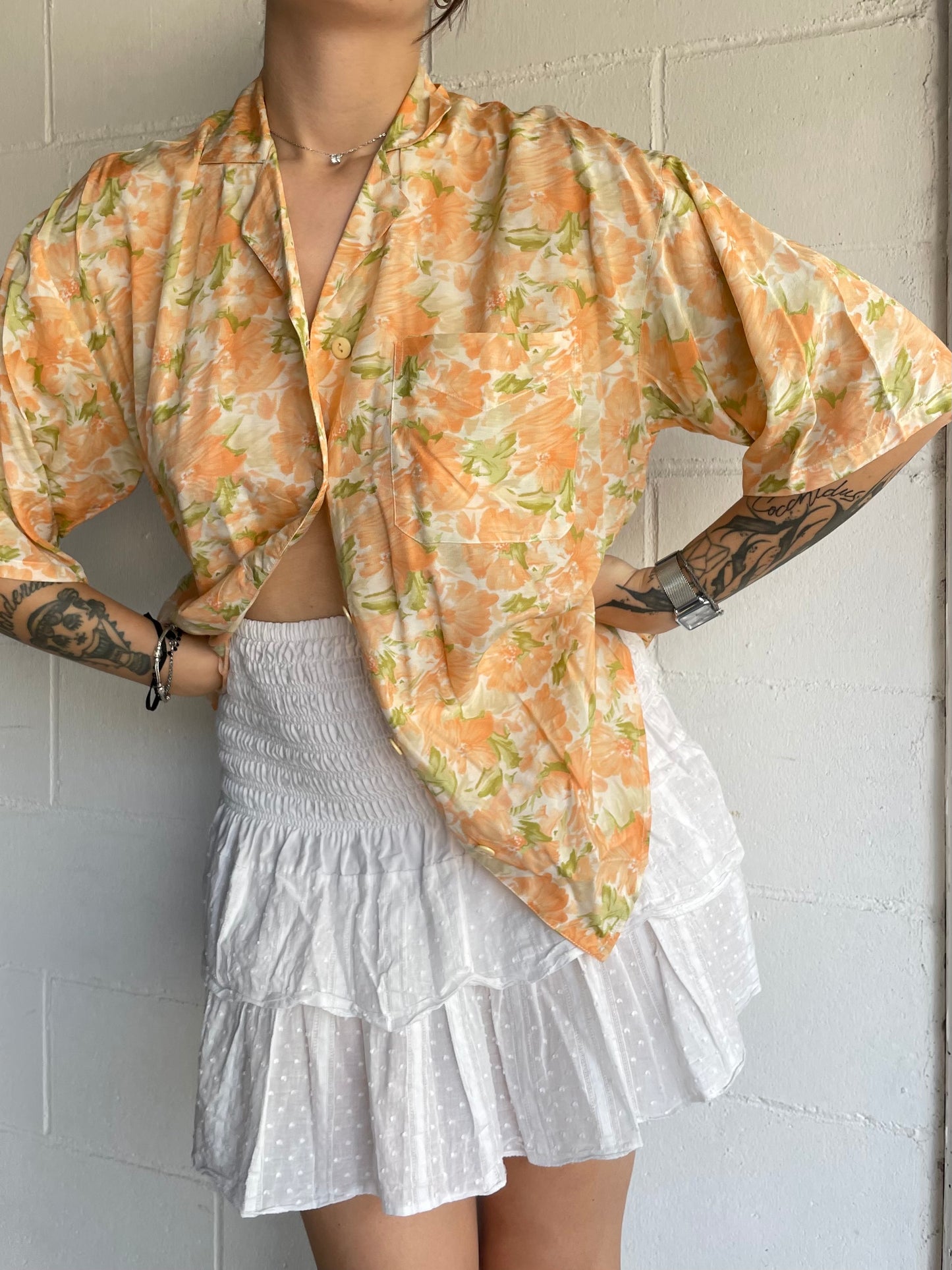 Camicia vintage floreale in viscosa - taglia S uomo