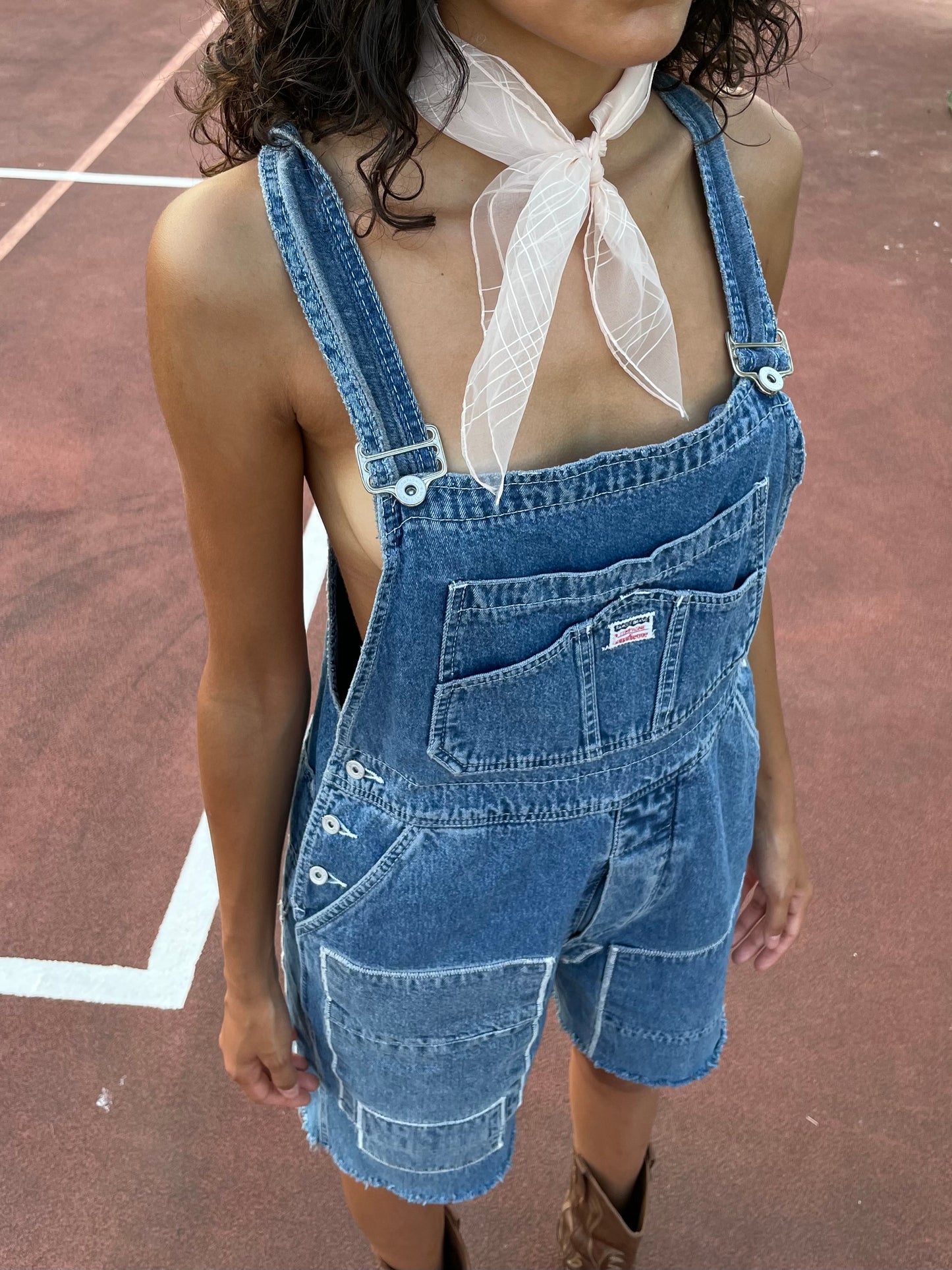 Salopette vintage denim lavaggio medio - taglia M