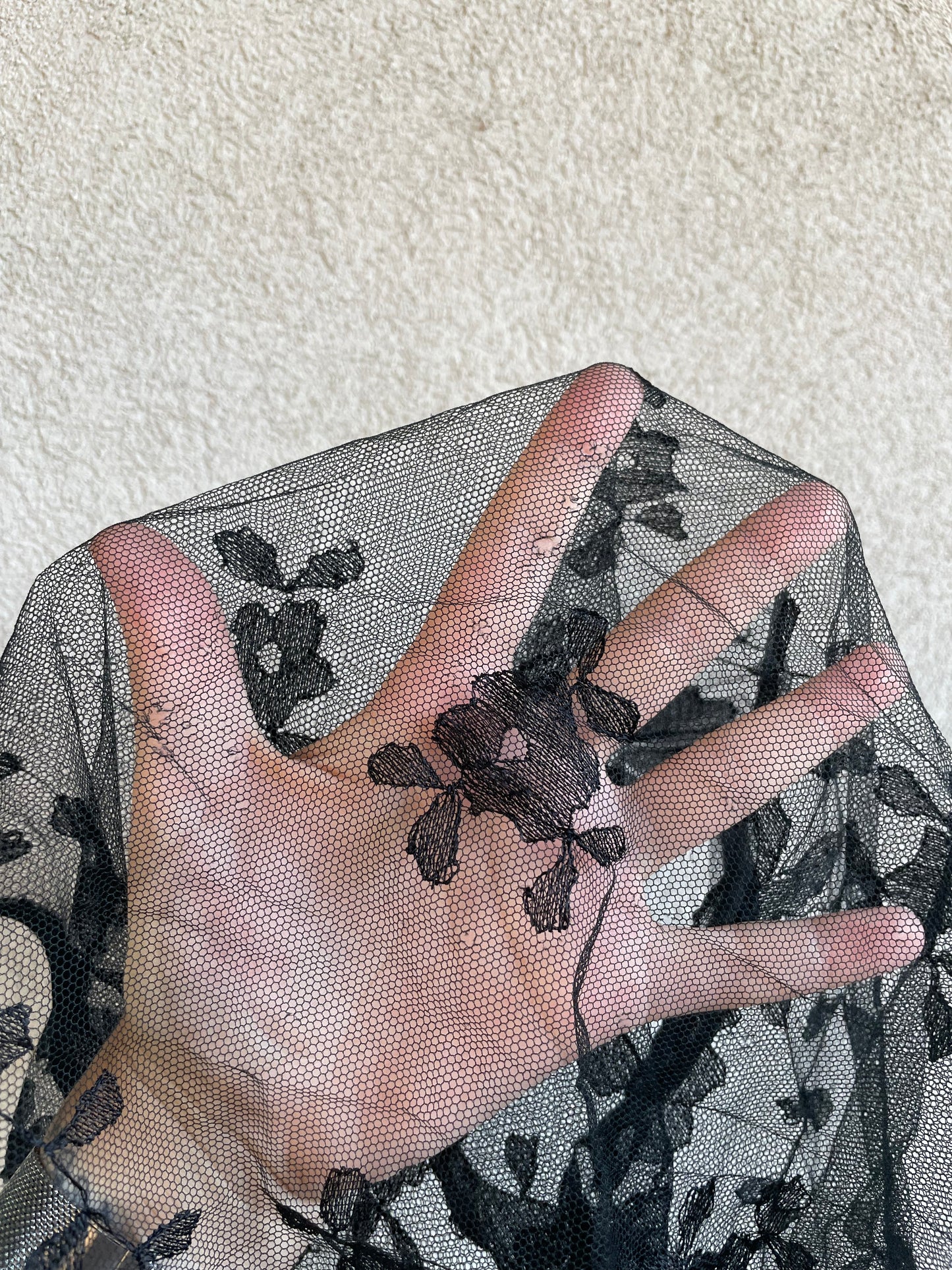 Foulard scialle vintage in pizzo nero