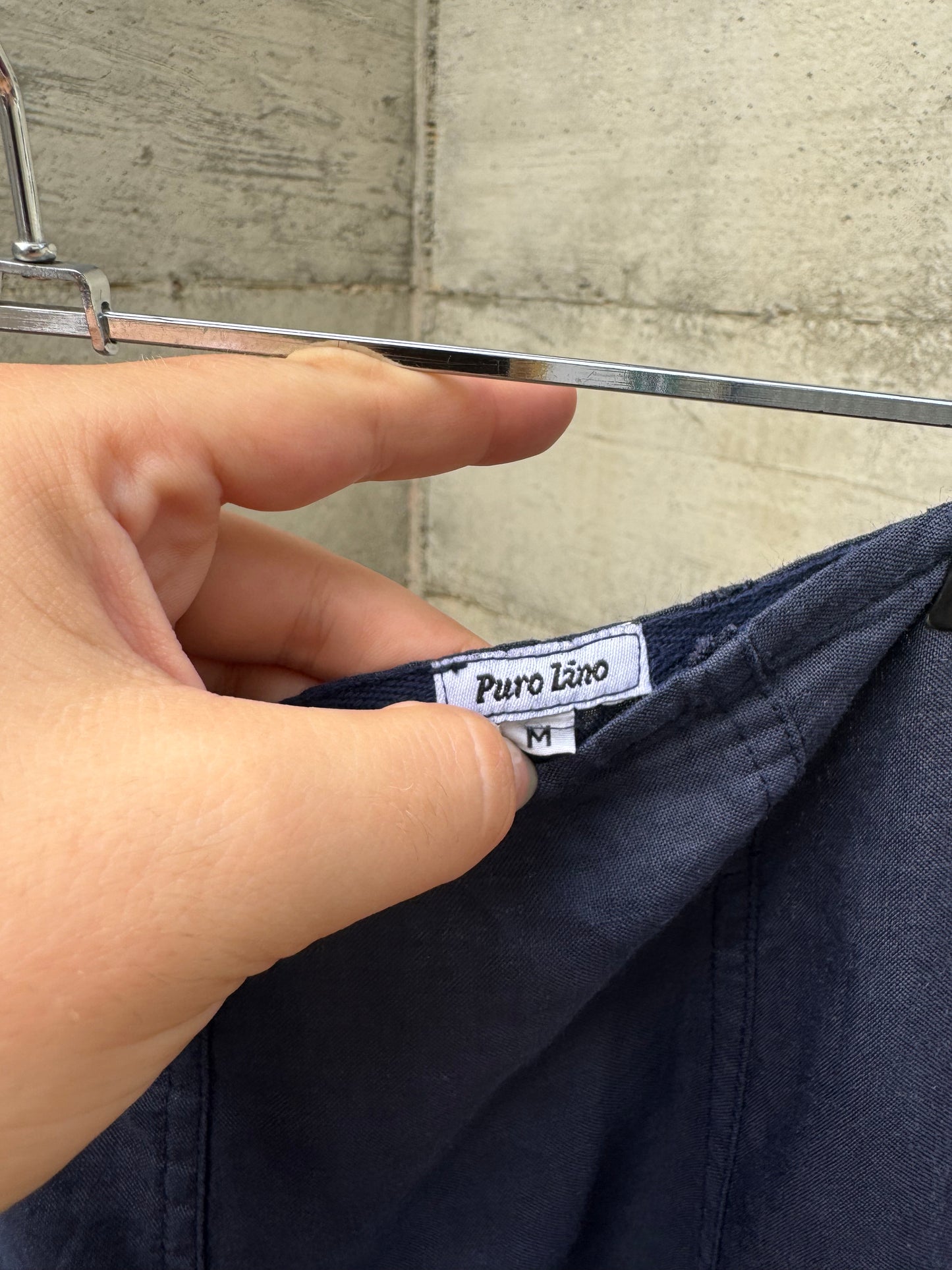 Gonna sartoriale midi a ruota 100% lino, taglia M