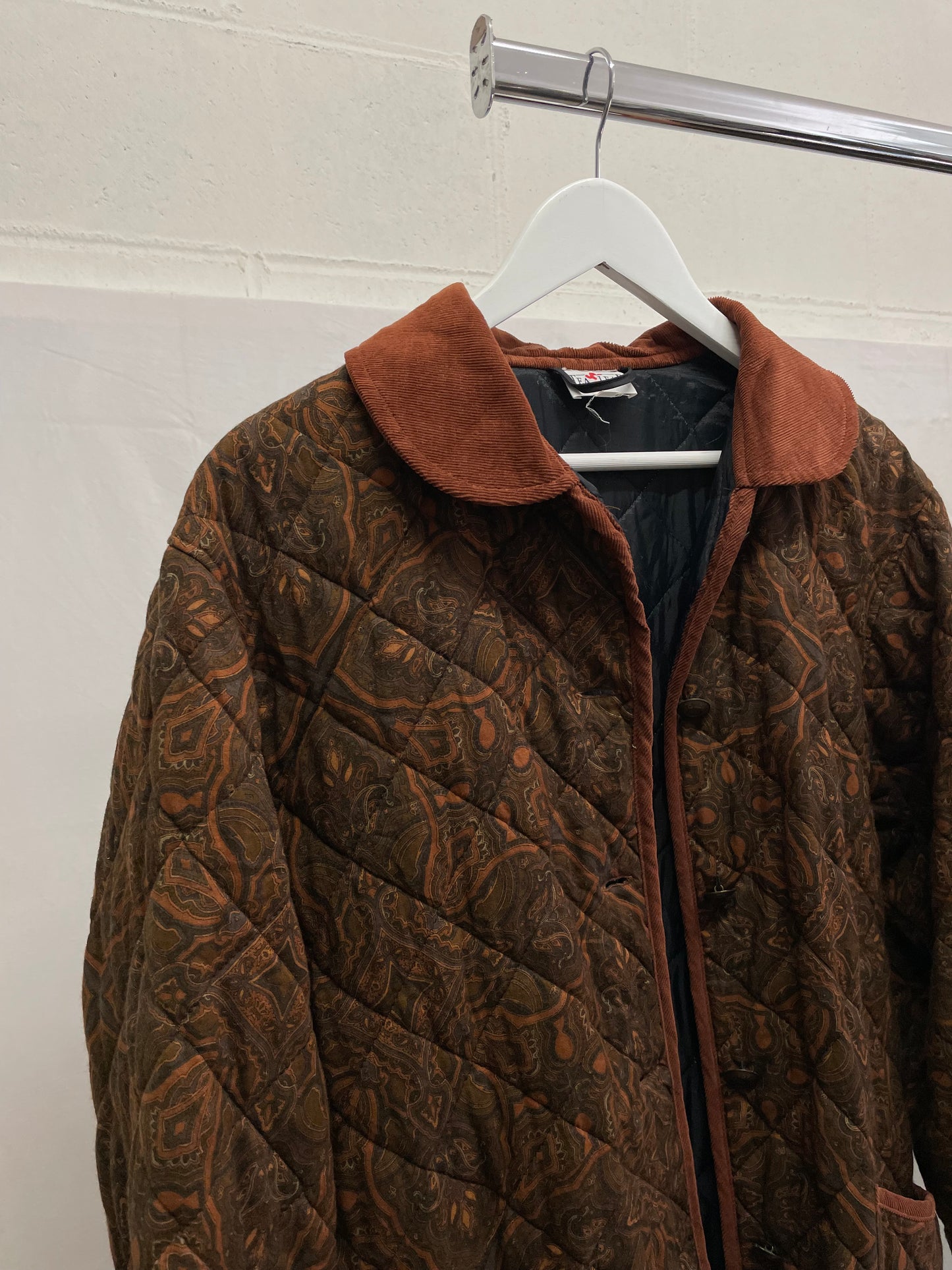 Giacca trapuntata leggera paisley cioccolato - M donna