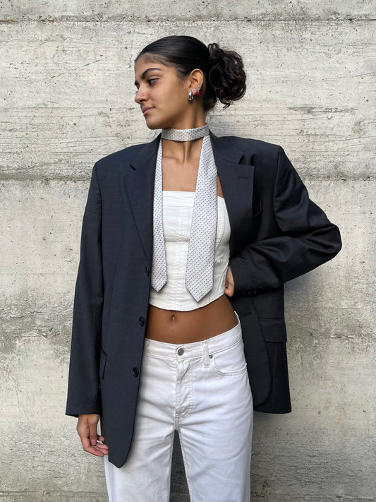 Blazer oversize in fresco lana grigio scuro - taglia M uomo