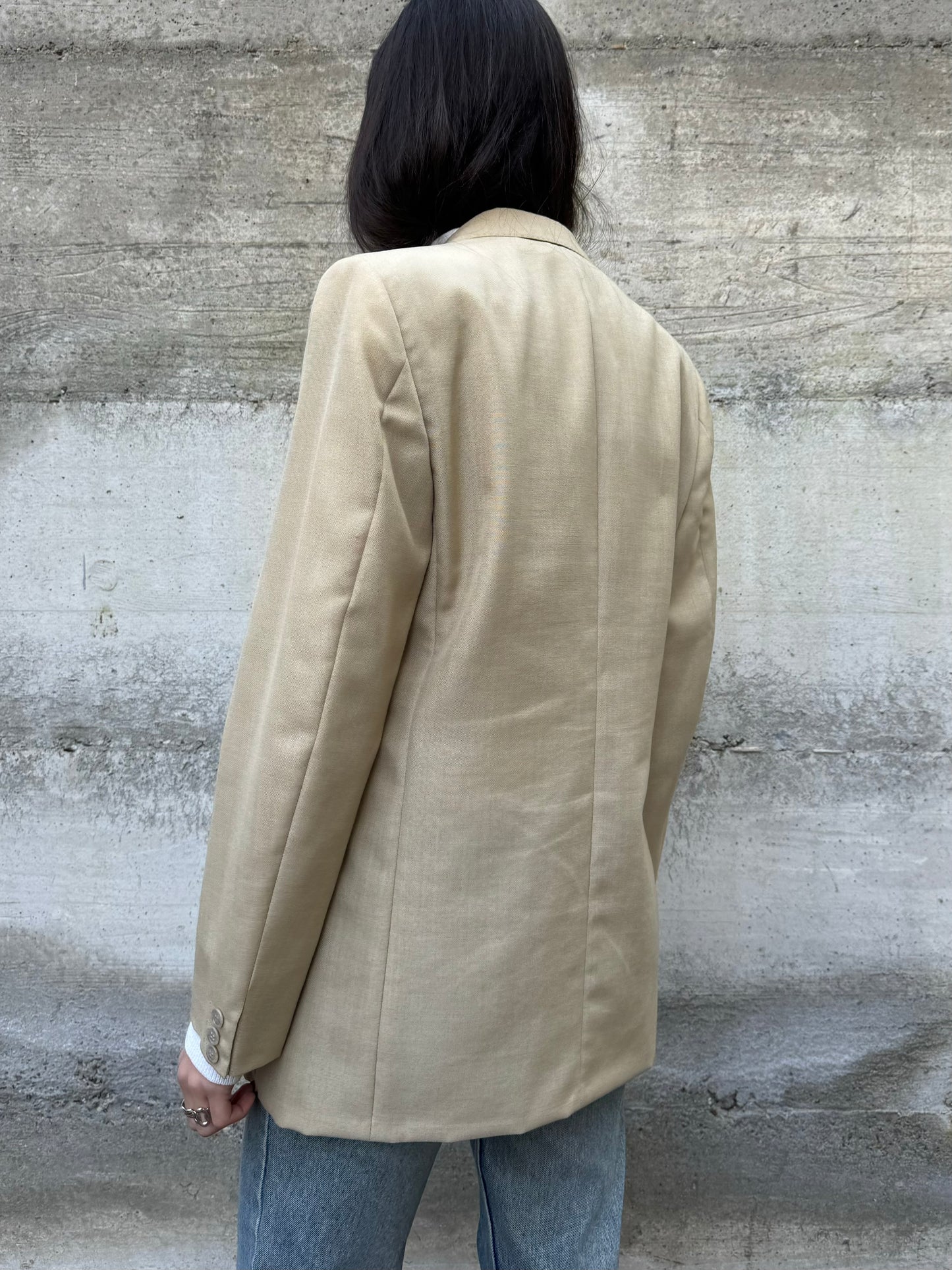 Blazer sartoriale doppiopetto crema