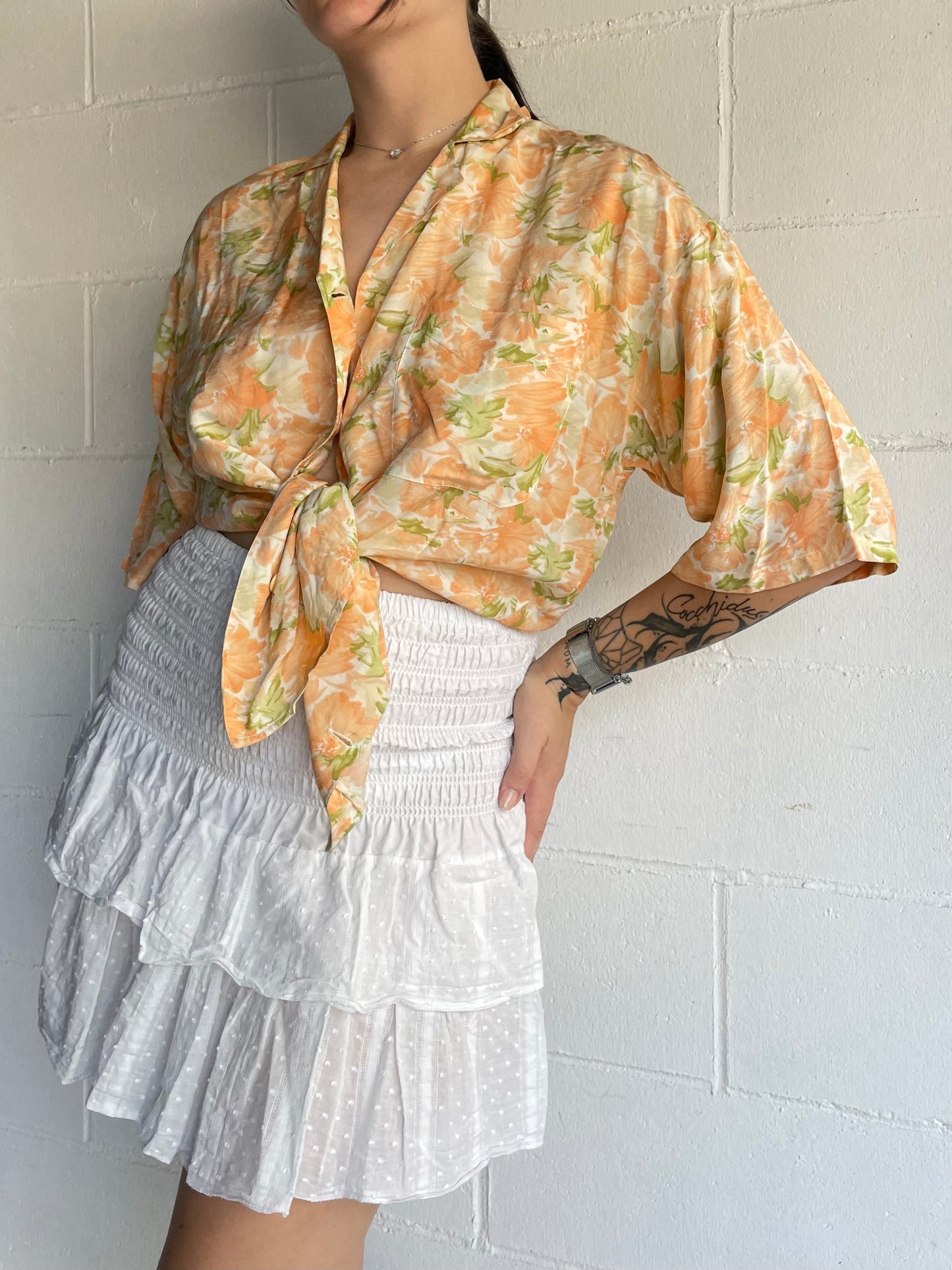 Camicia vintage floreale in viscosa - taglia S uomo