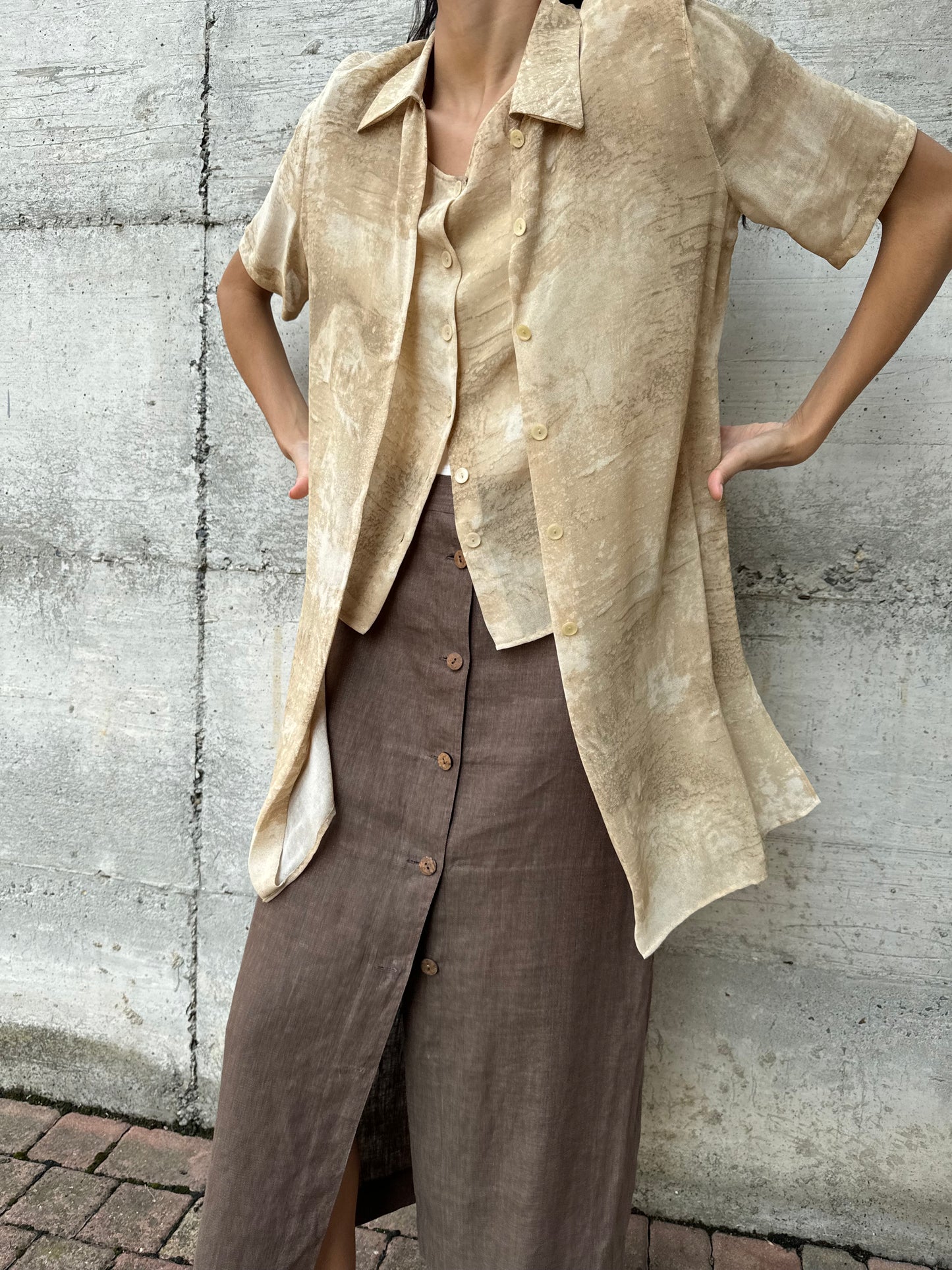 Camicia sartoriale in crepe di viscosa - completo*