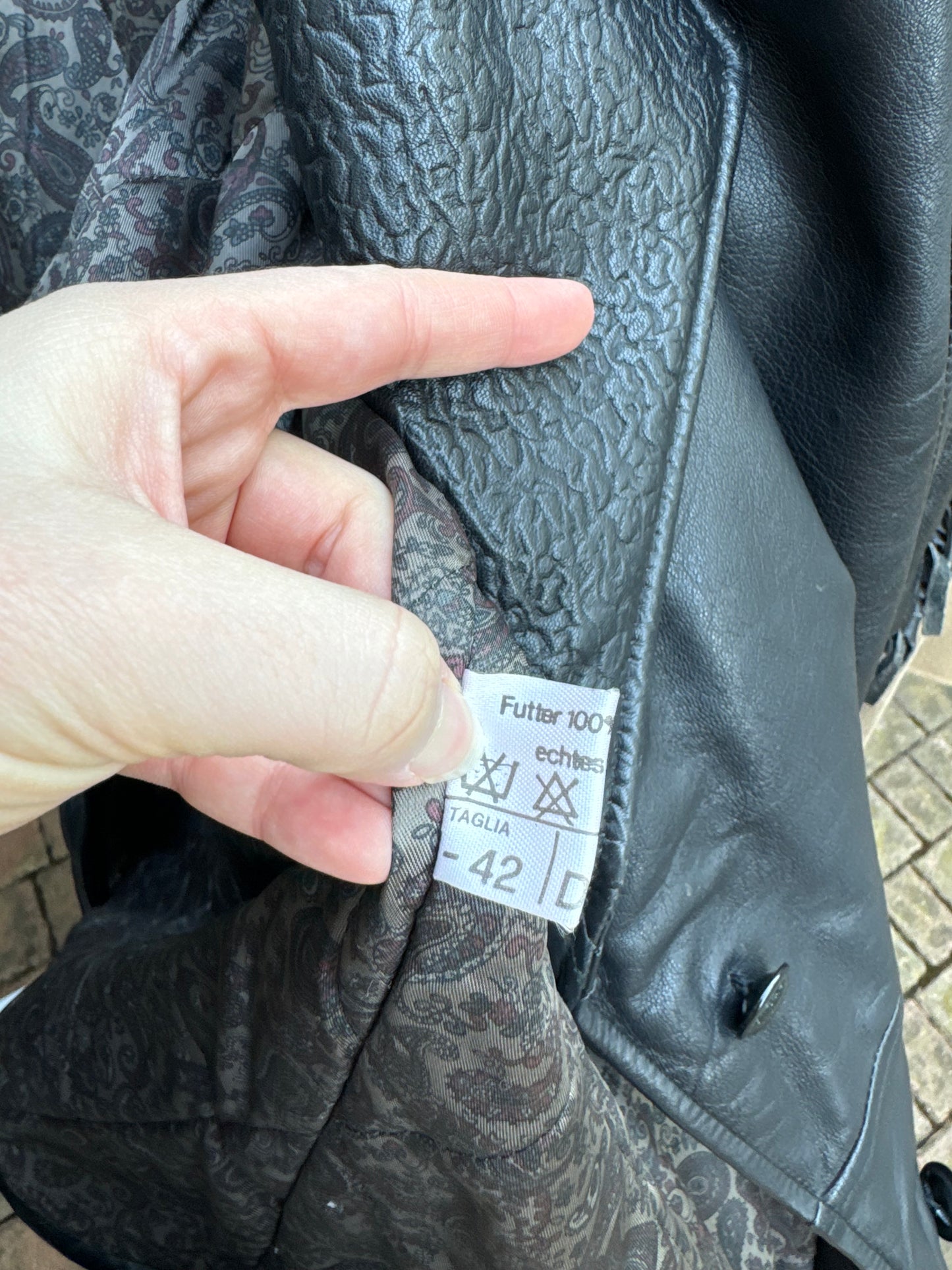 Giacca donna 80s in vera pelle nappata con dettagli lavorati