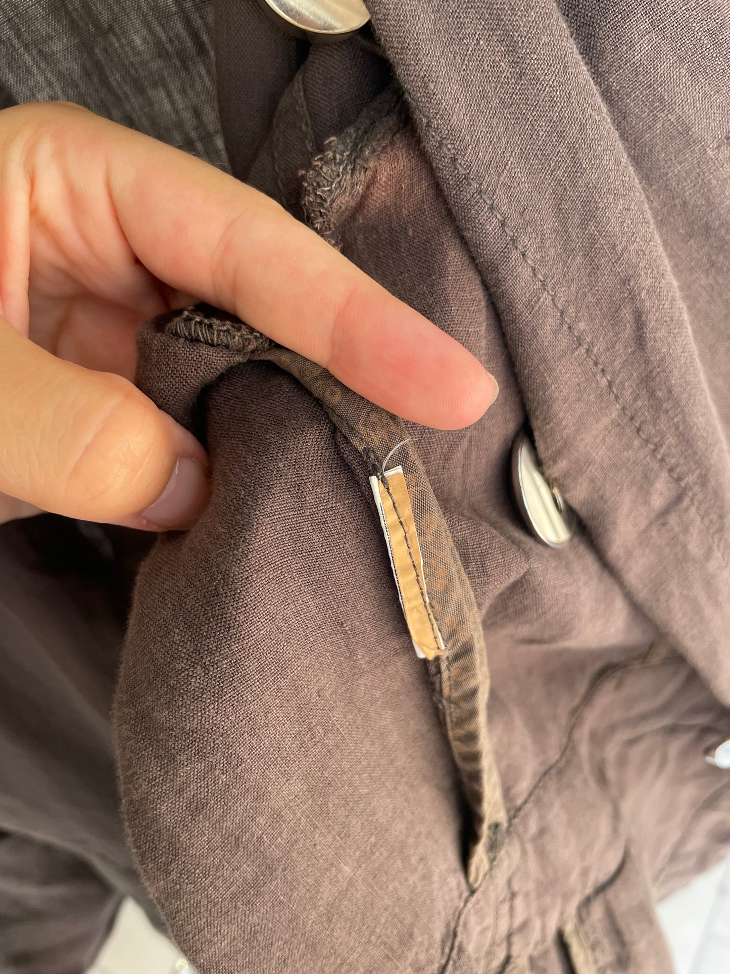 Camicia Marella cargo marrone 100% lino - taglia S/M