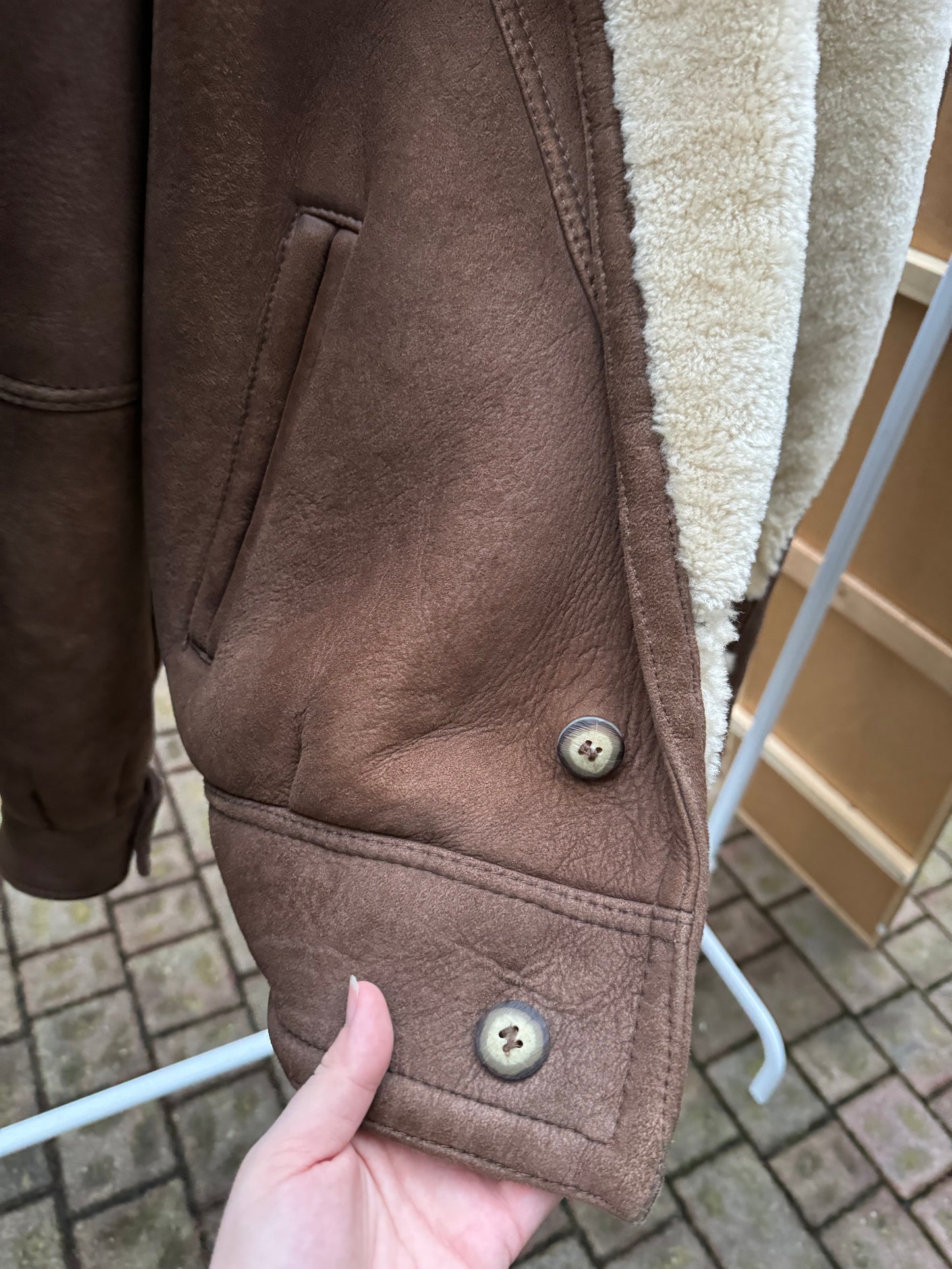 Bomber aviator Shearling marrone, taglia 48it uomo (S/M)