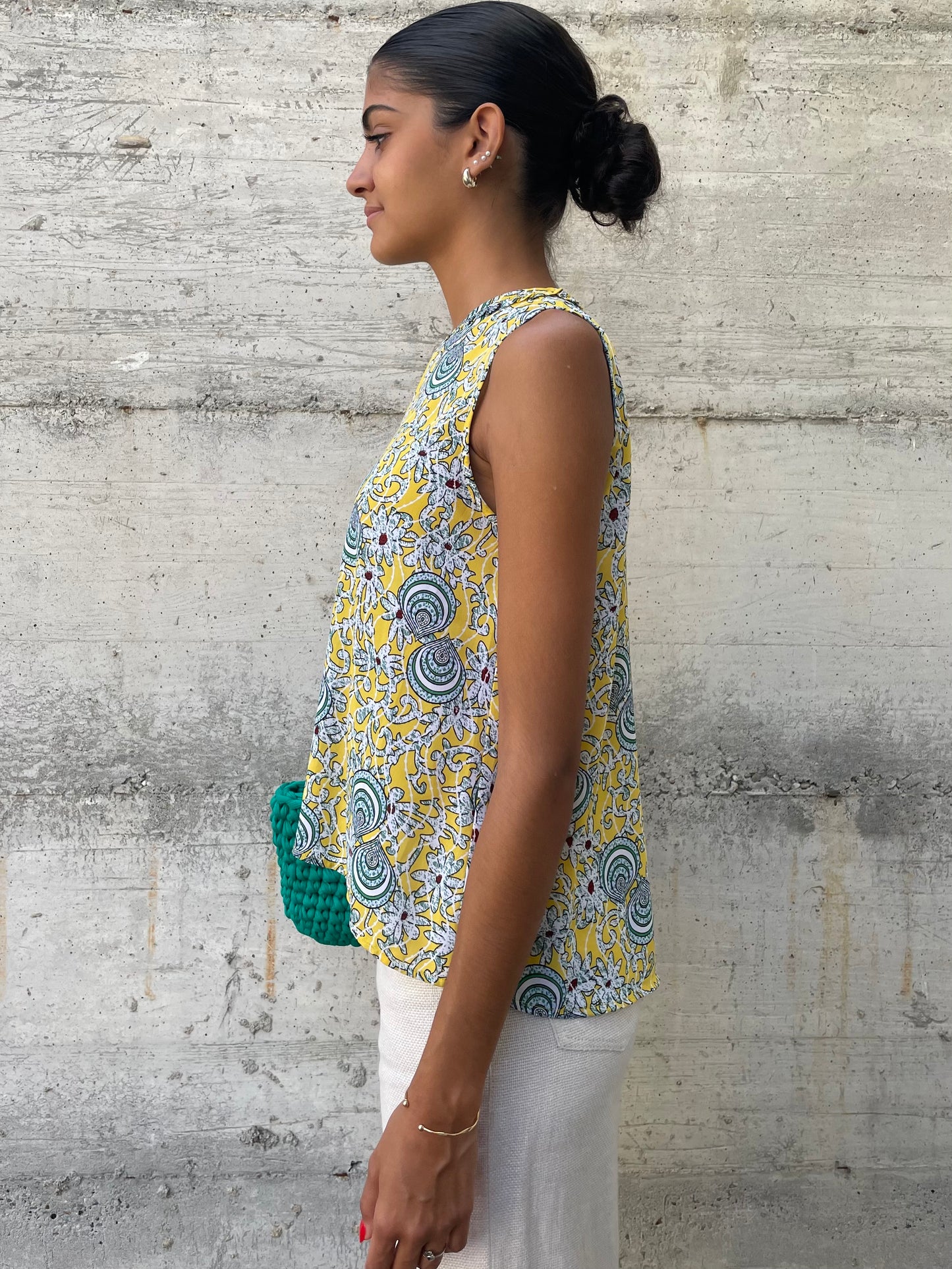 Top fantasia Benetton anni 90 in viscosa - taglia S/M