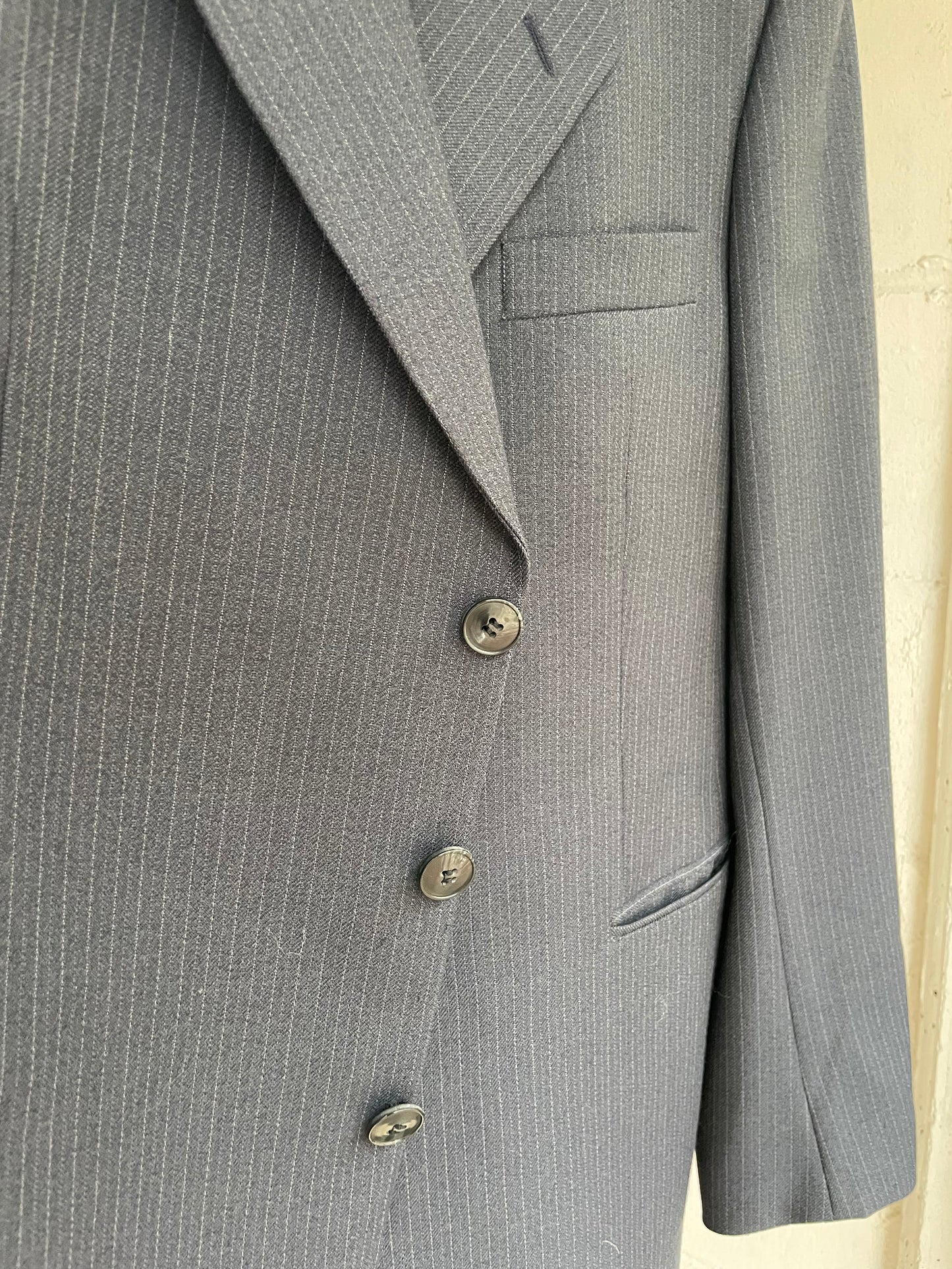 Blazer sartoriale blu navy gessato - taglia S uomo