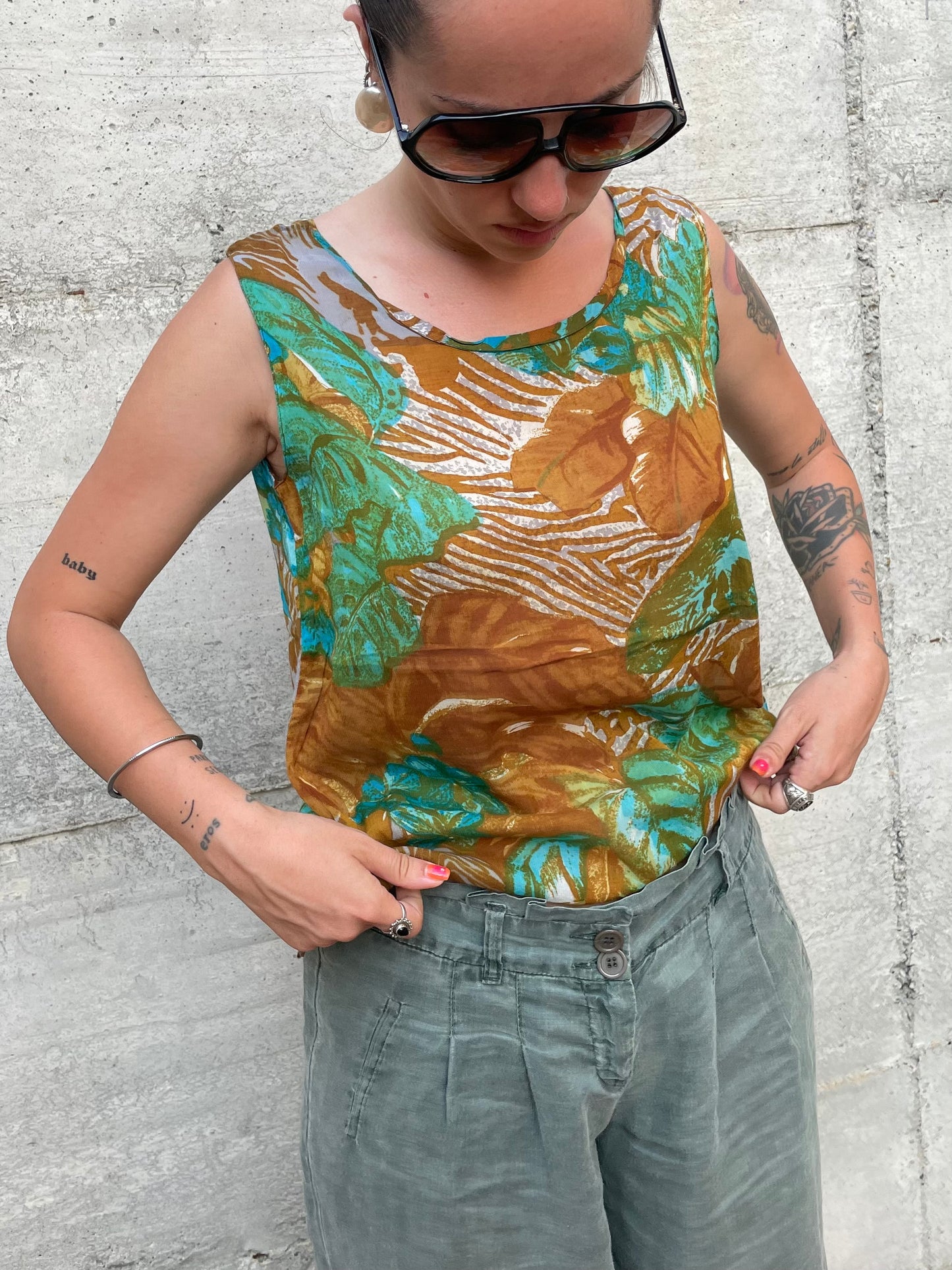 Top fantasia 100% viscosa, taglia S/M