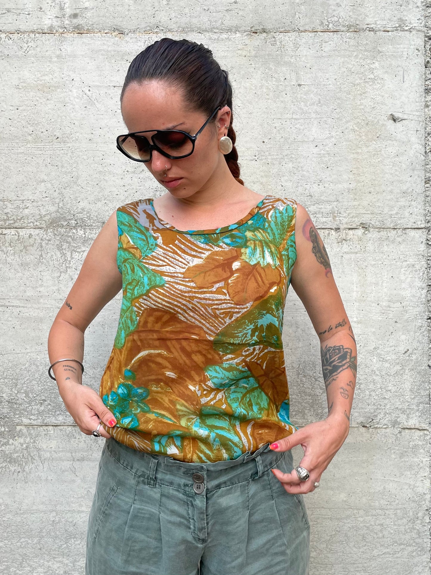 Top fantasia 100% viscosa, taglia S/M