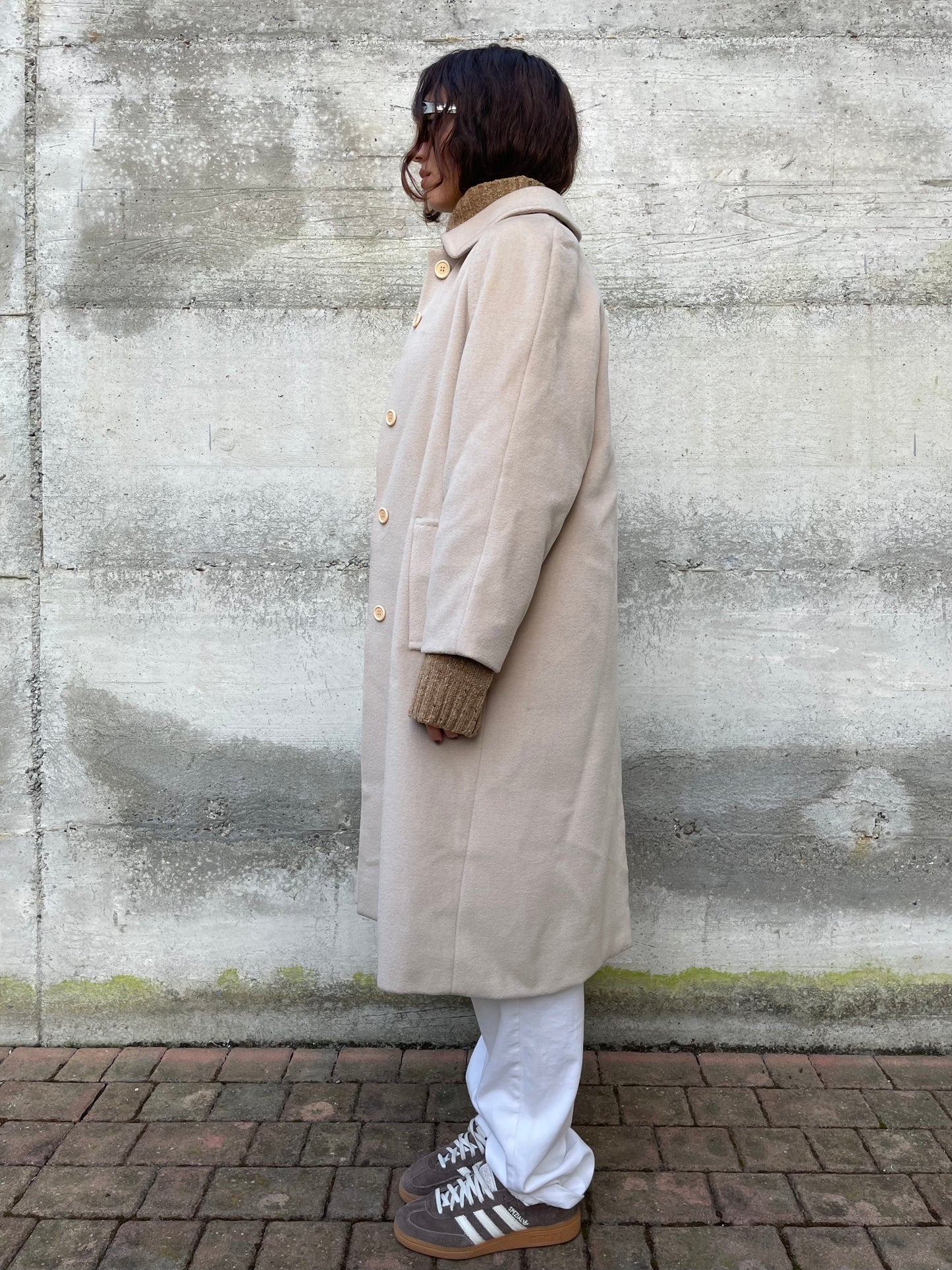 Cappotto sartoriale avorio in pura lana