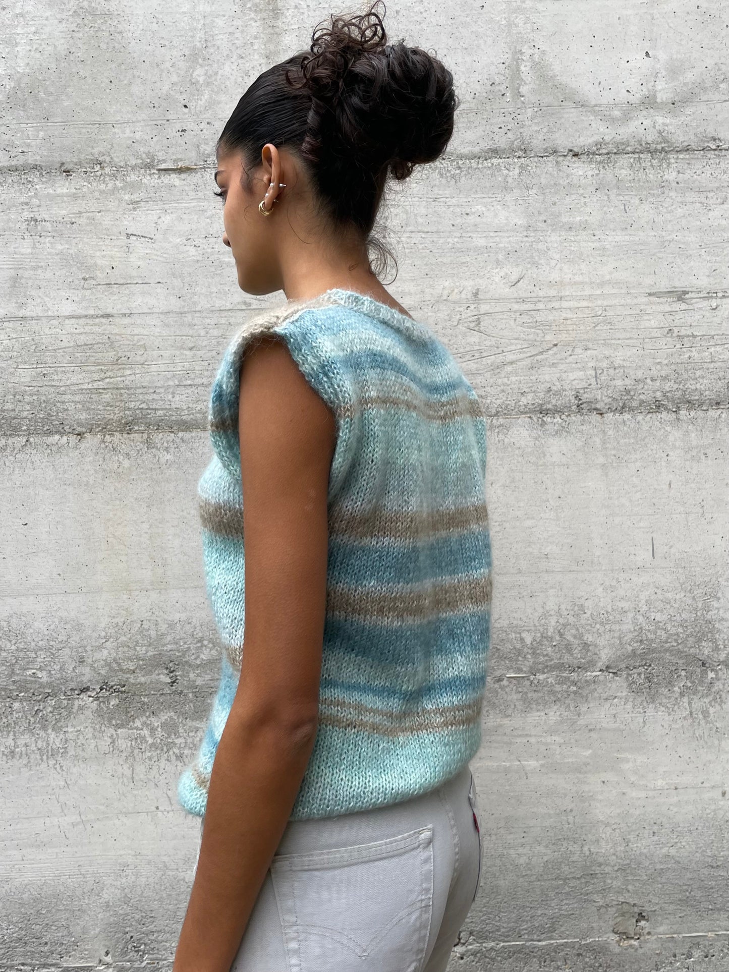 Gilet striped handmade in lana - taglia M