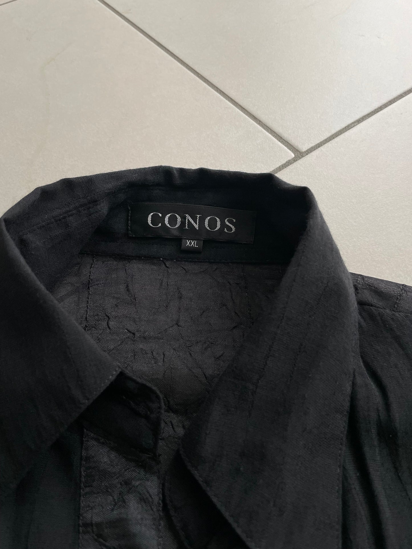 Maxi camicia sheer nera 100% viscosa - taglia unica