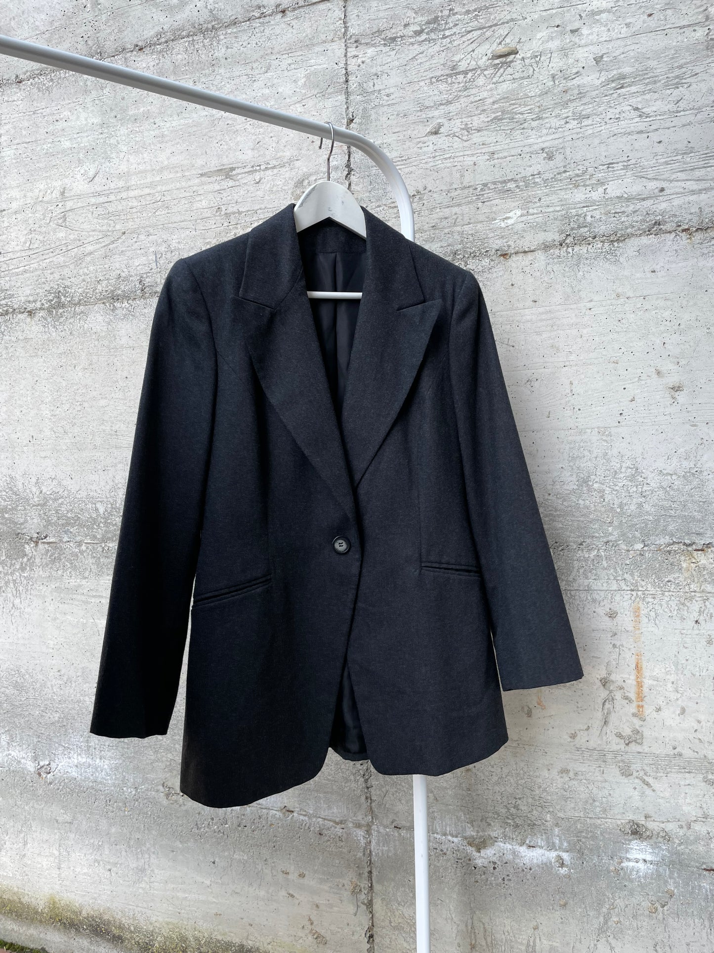 Blazer monopetto lana grigio scuro - 44it donna