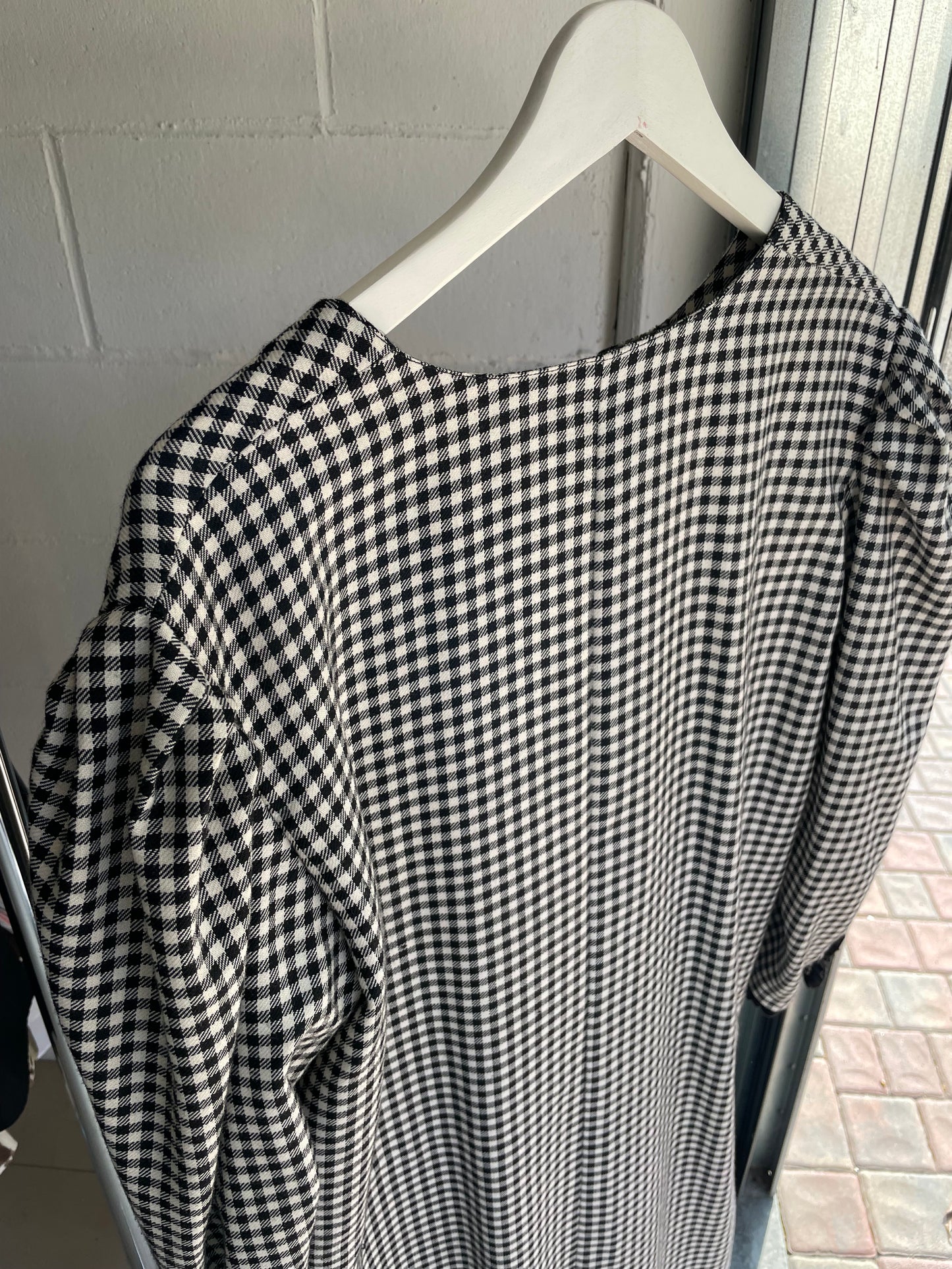 Vestito midi vichy bianco e nero Luisa Spagnoli - M/L