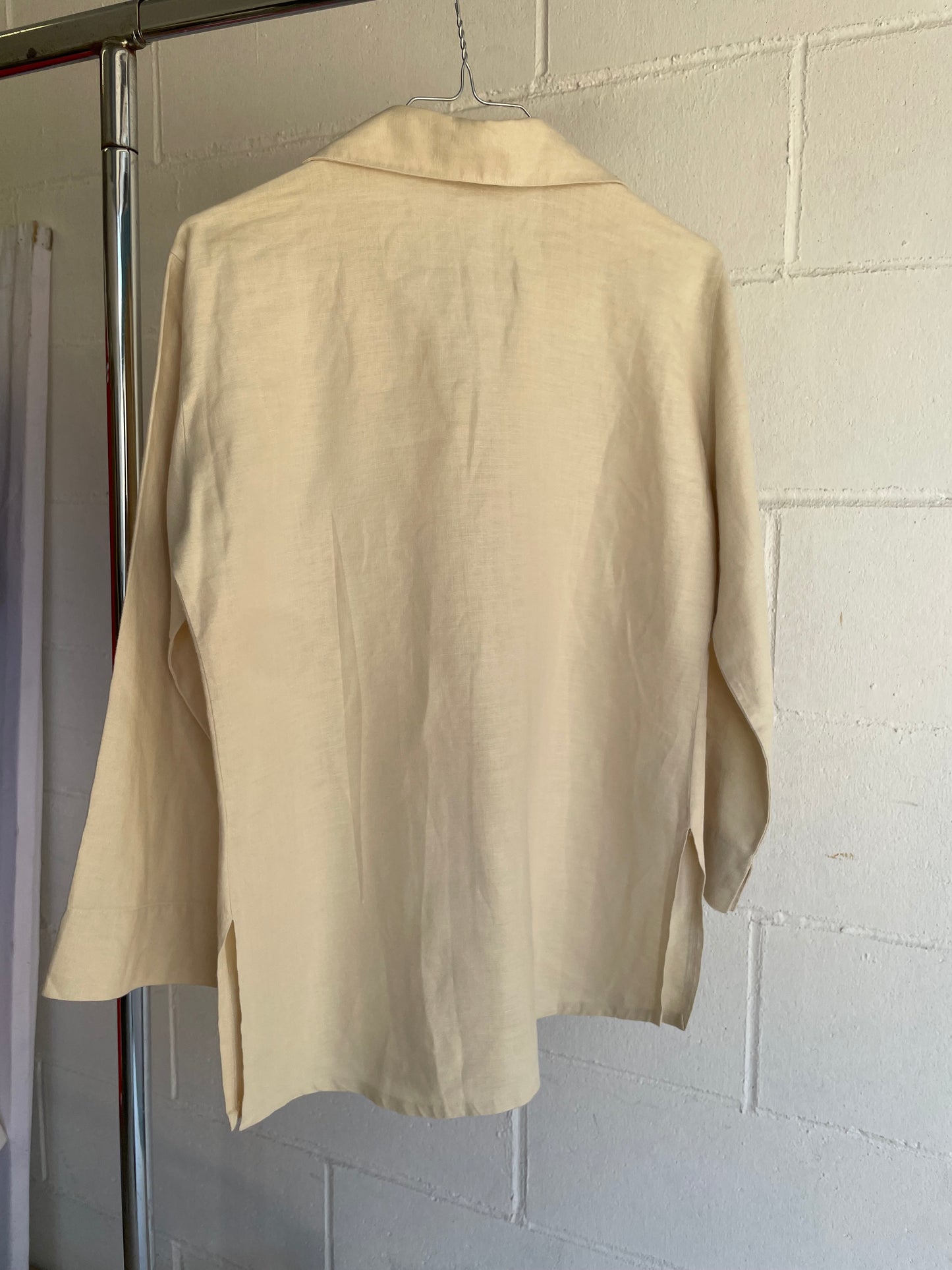 Camicia 100% lino sabbia manica a 3/4 - taglia S