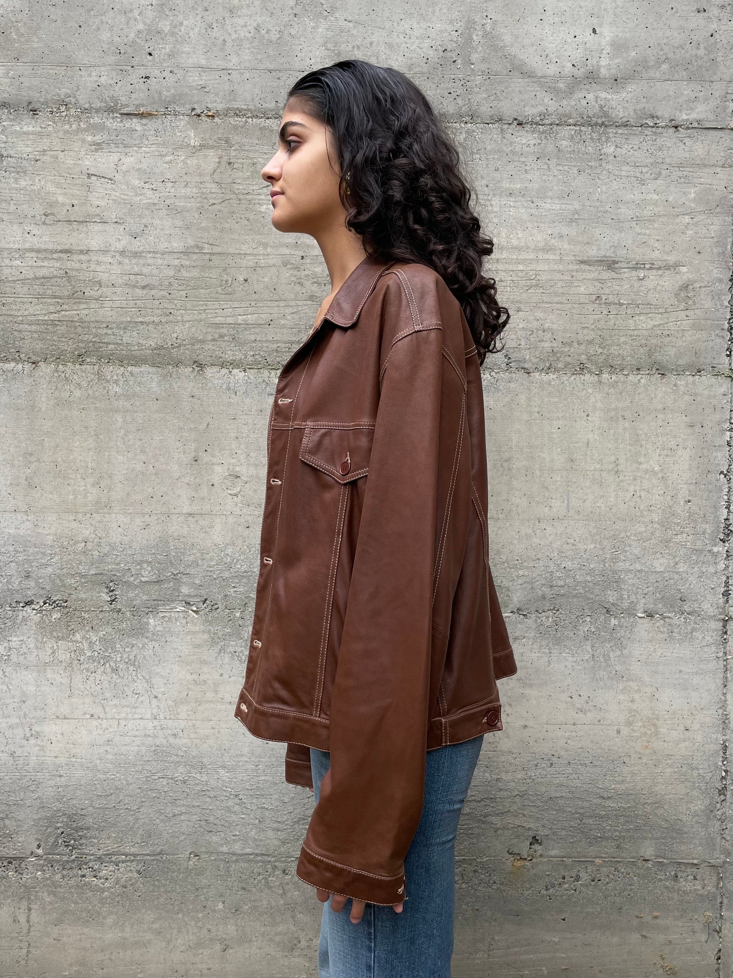 Giacca in nappa leggera marrone - taglia L uomo