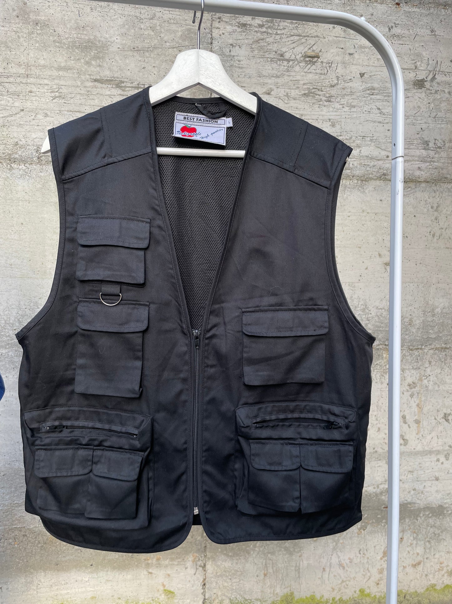 Gilet cargo multipocket nero