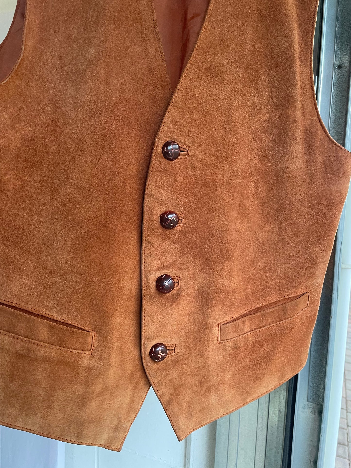 Gilet suede ruggine - taglia S uomo