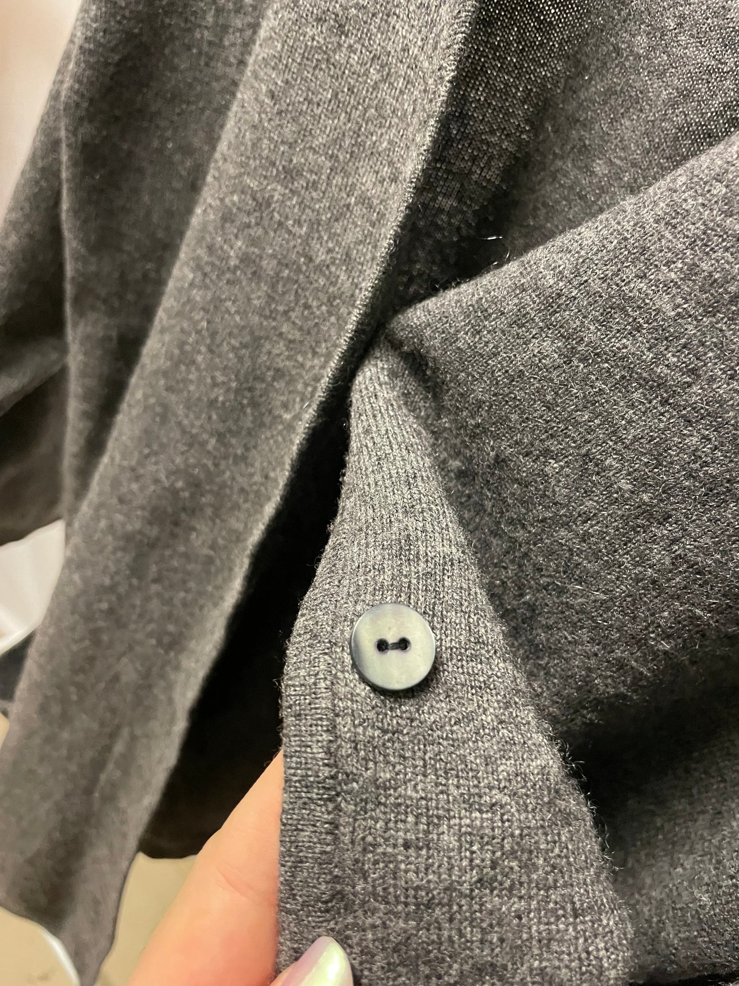 Cardigan sartoriale grigio 100% cashmere