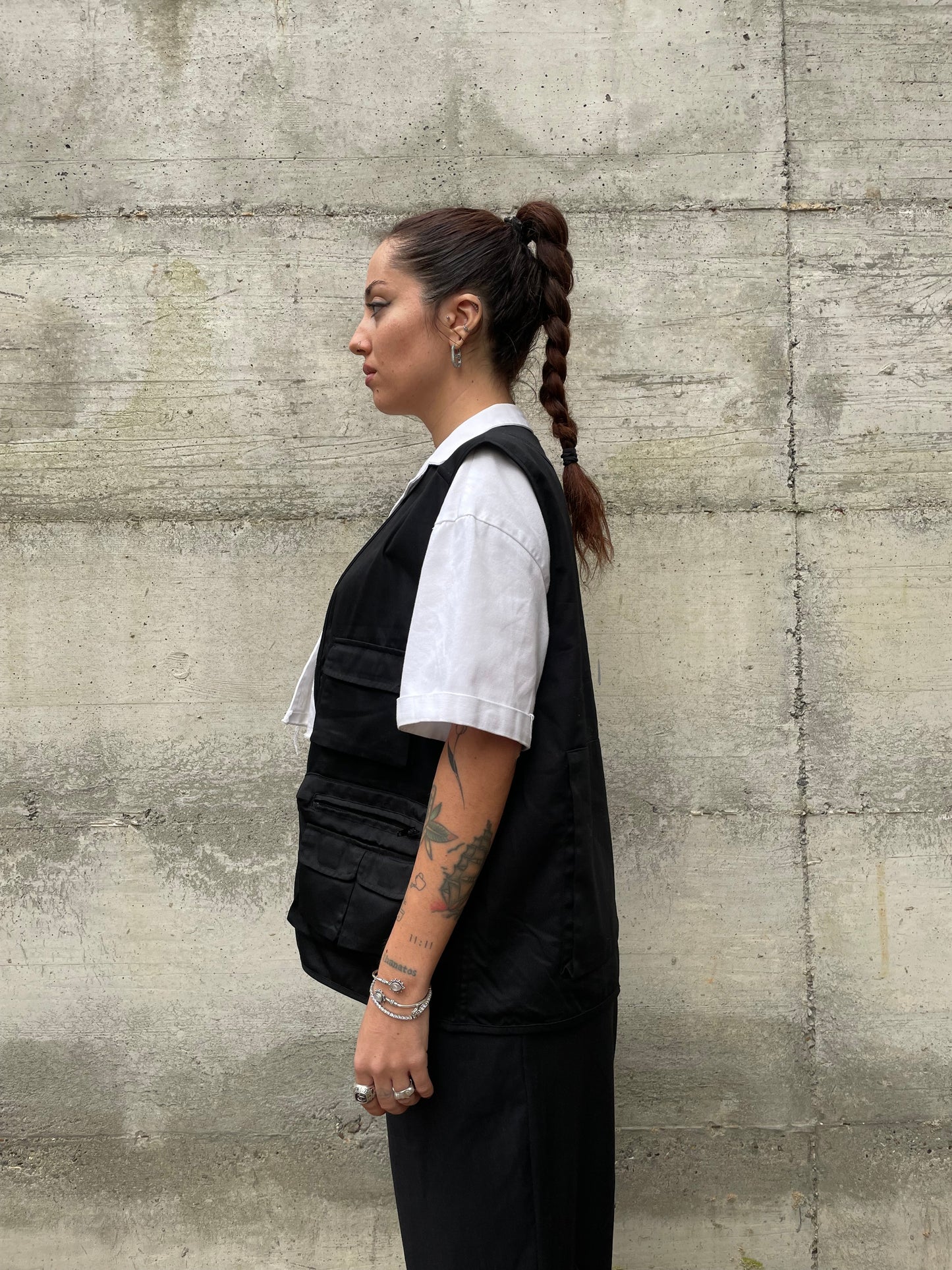 Gilet cargo multipocket nero