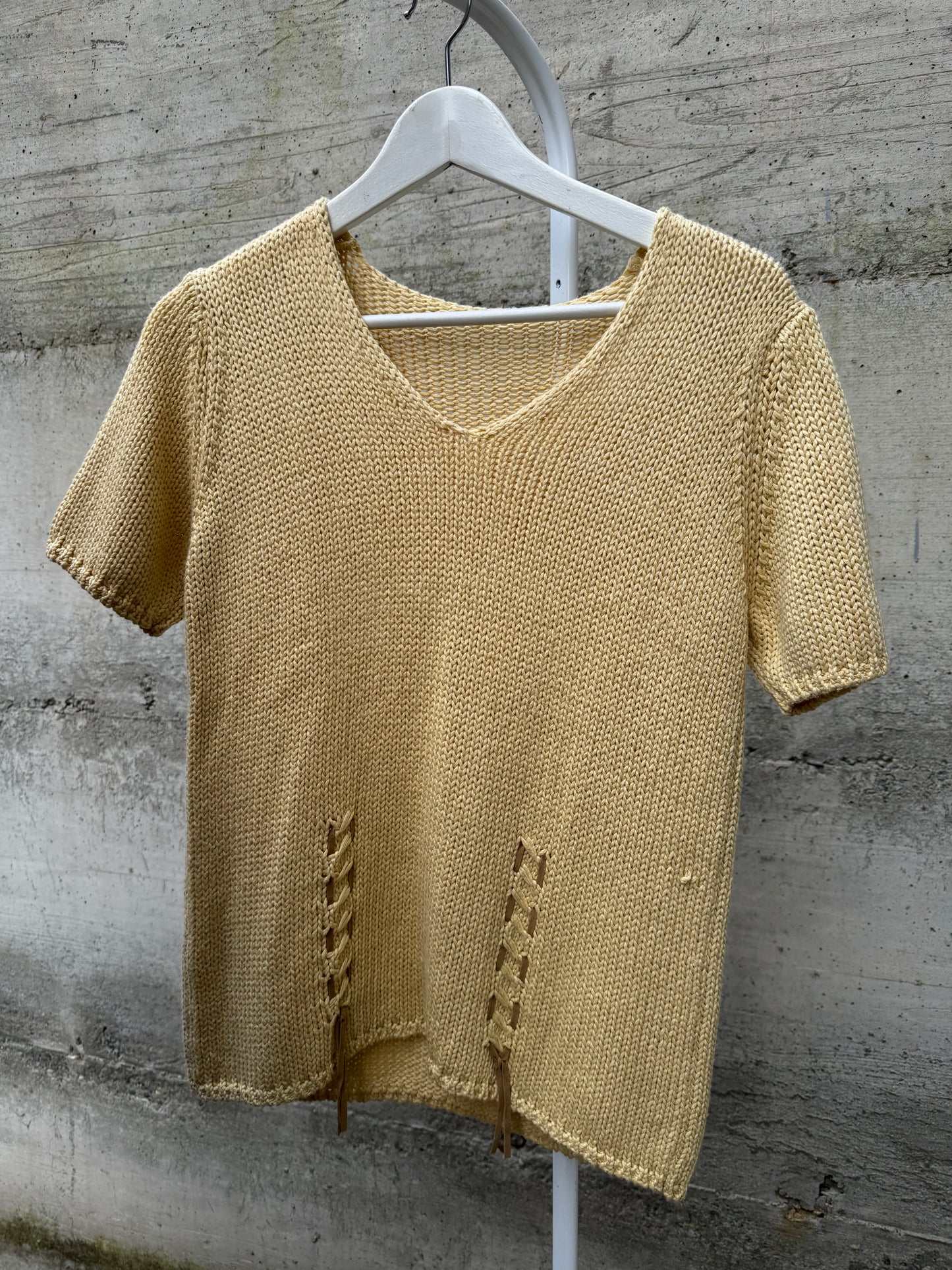 Maglioncino crochet a manica corta in cotone