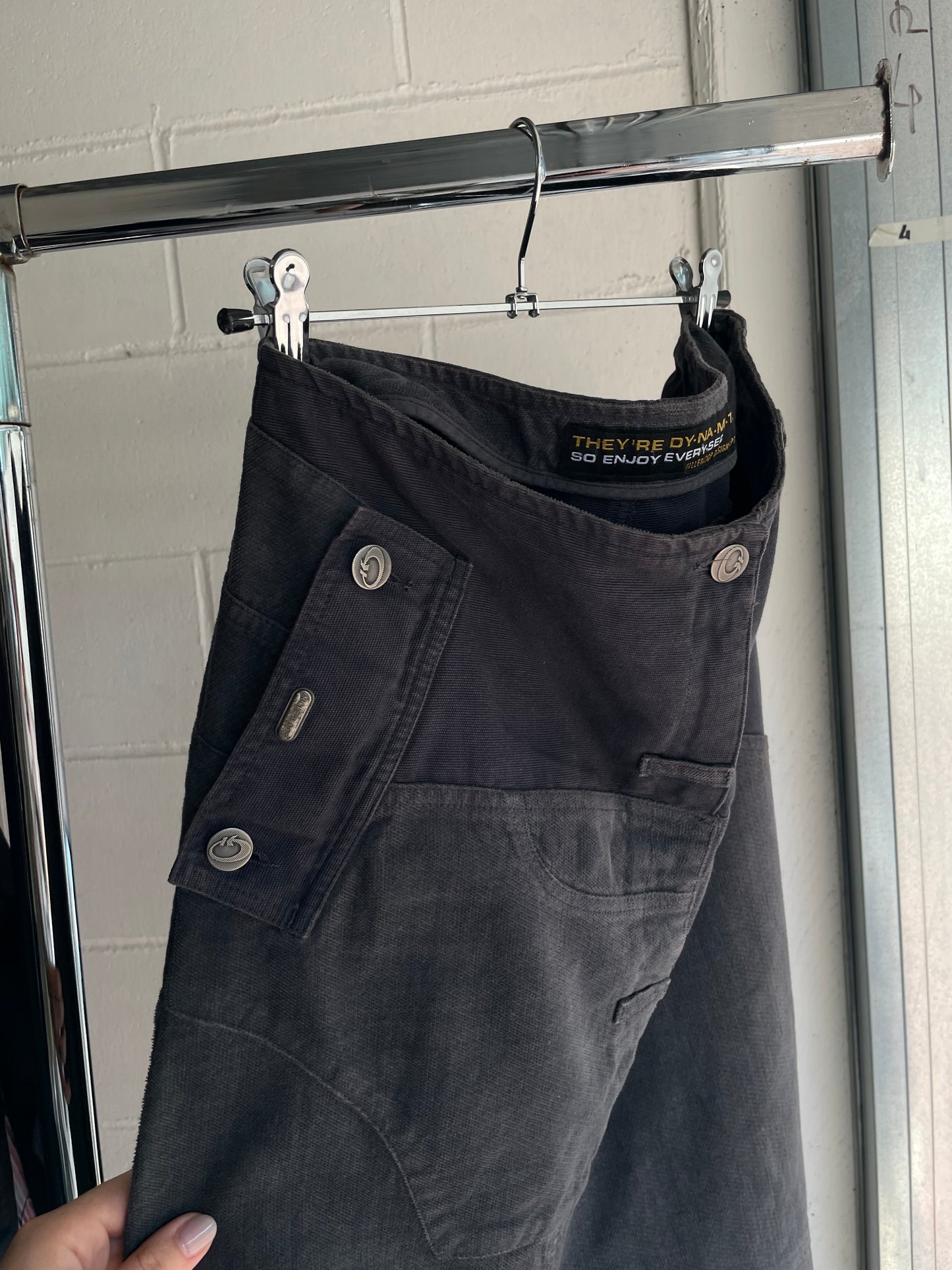 Gonna cargo midi denim 100% cotone - grigio/blu - S