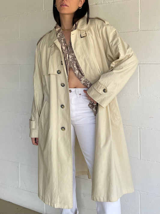 Trenchcoat crema in cotone Andrea Silardi