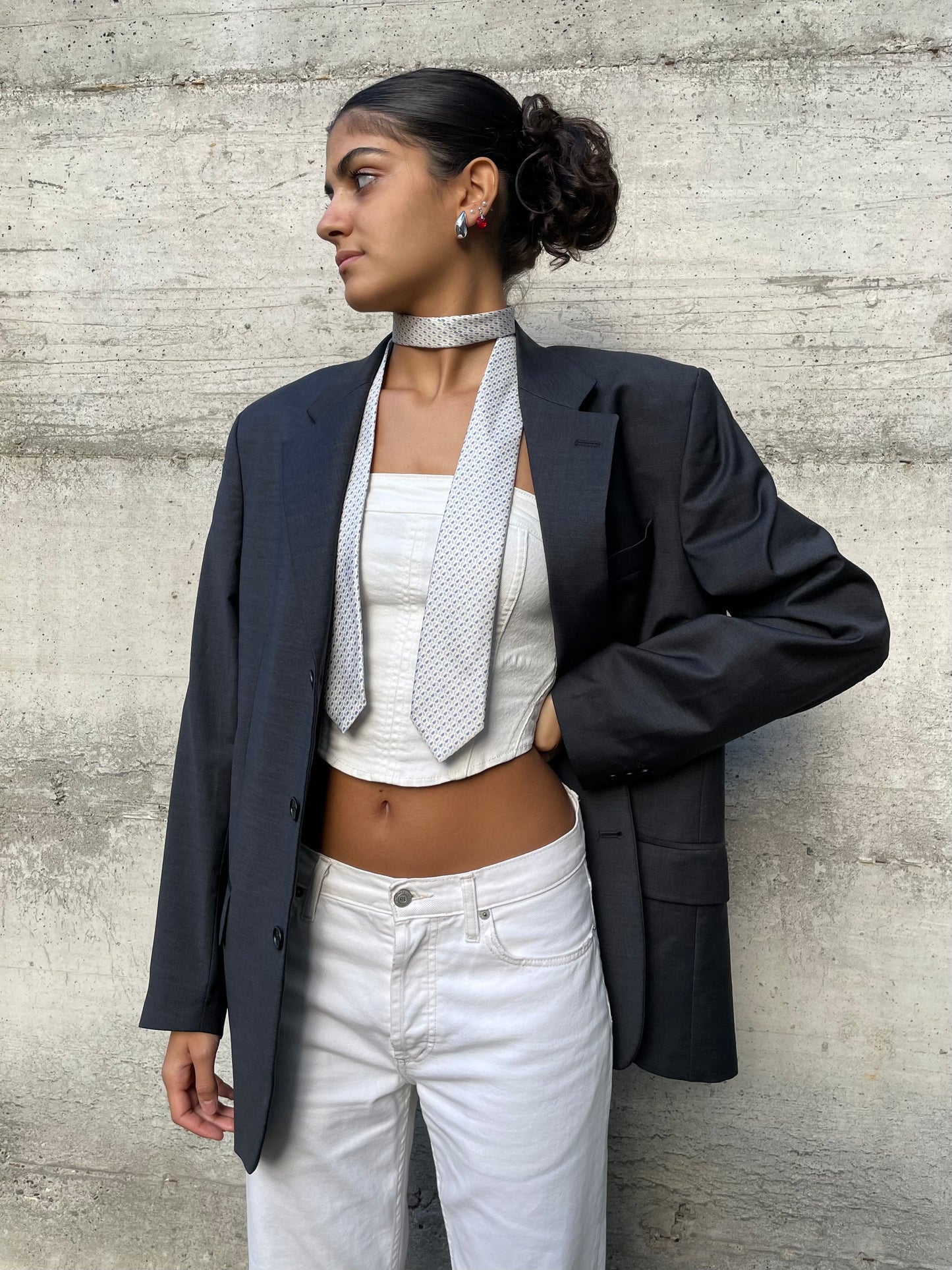 Blazer oversize in fresco lana grigio scuro - taglia M uomo