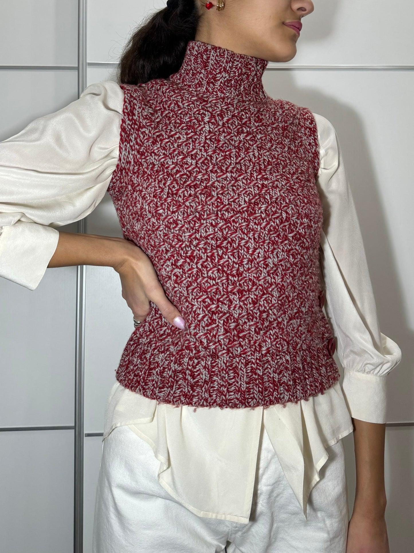 Gilet Max&Co a collo alto con bottoni laterali, in misto lana