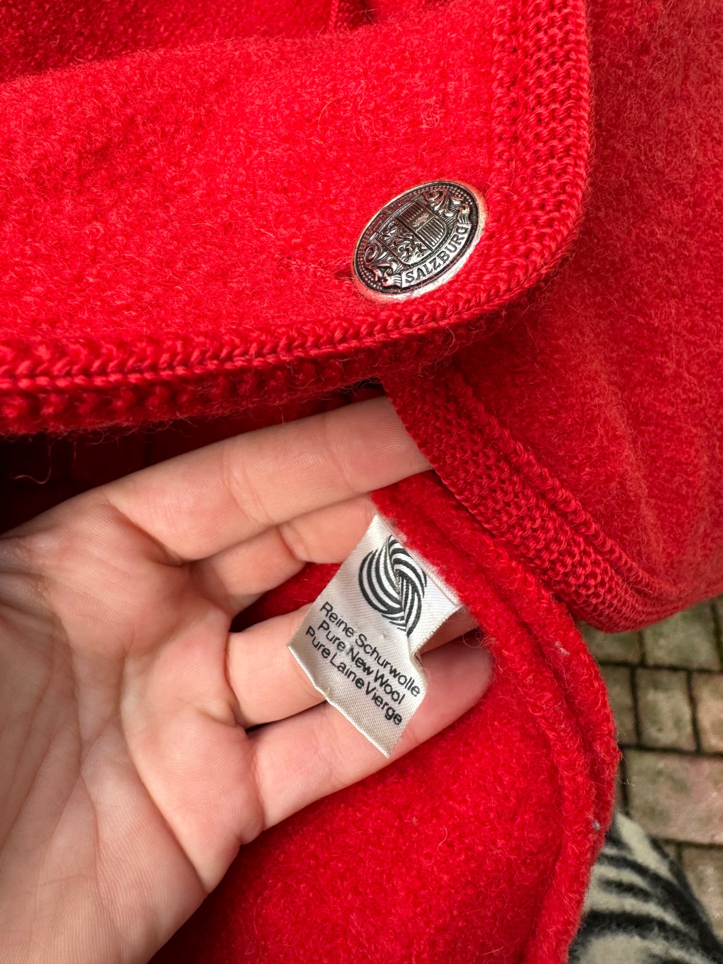 Giacchino tirolese Geiger rosso, in pura lana vergine
