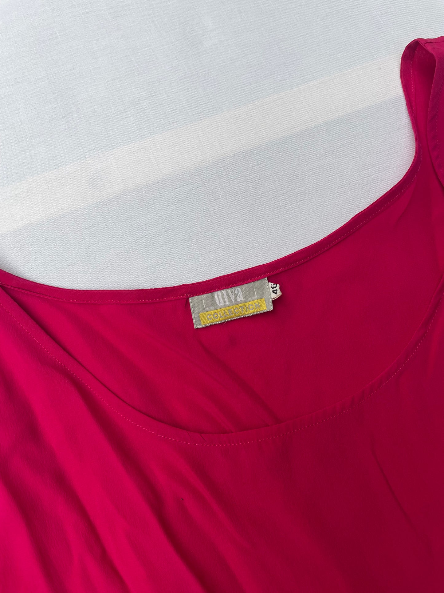 Top sartoriale in pura seta fucsia - taglia M