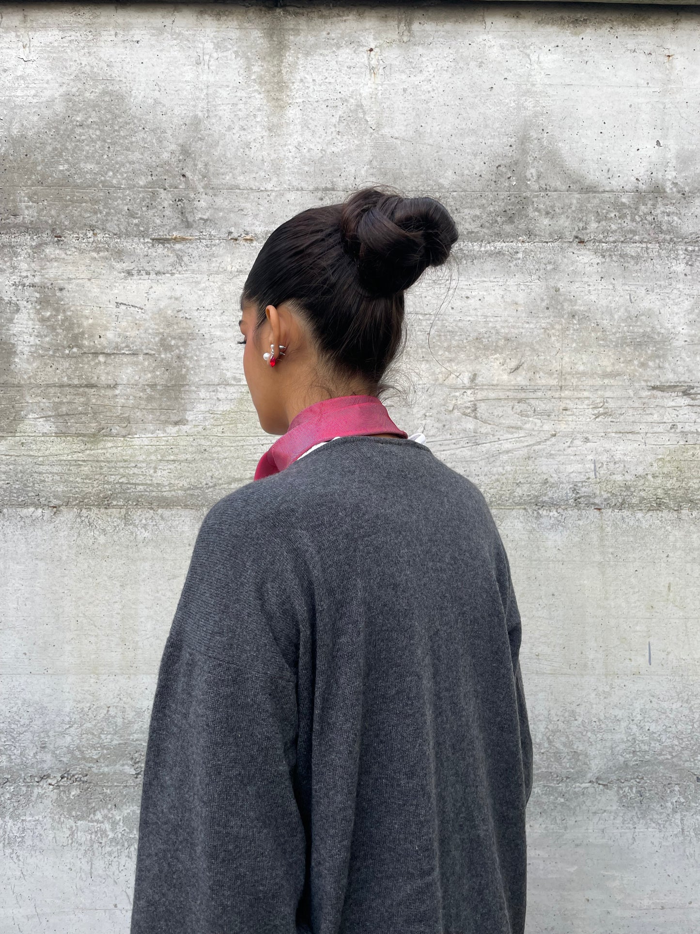 Cardigan sartoriale grigio 100% cashmere