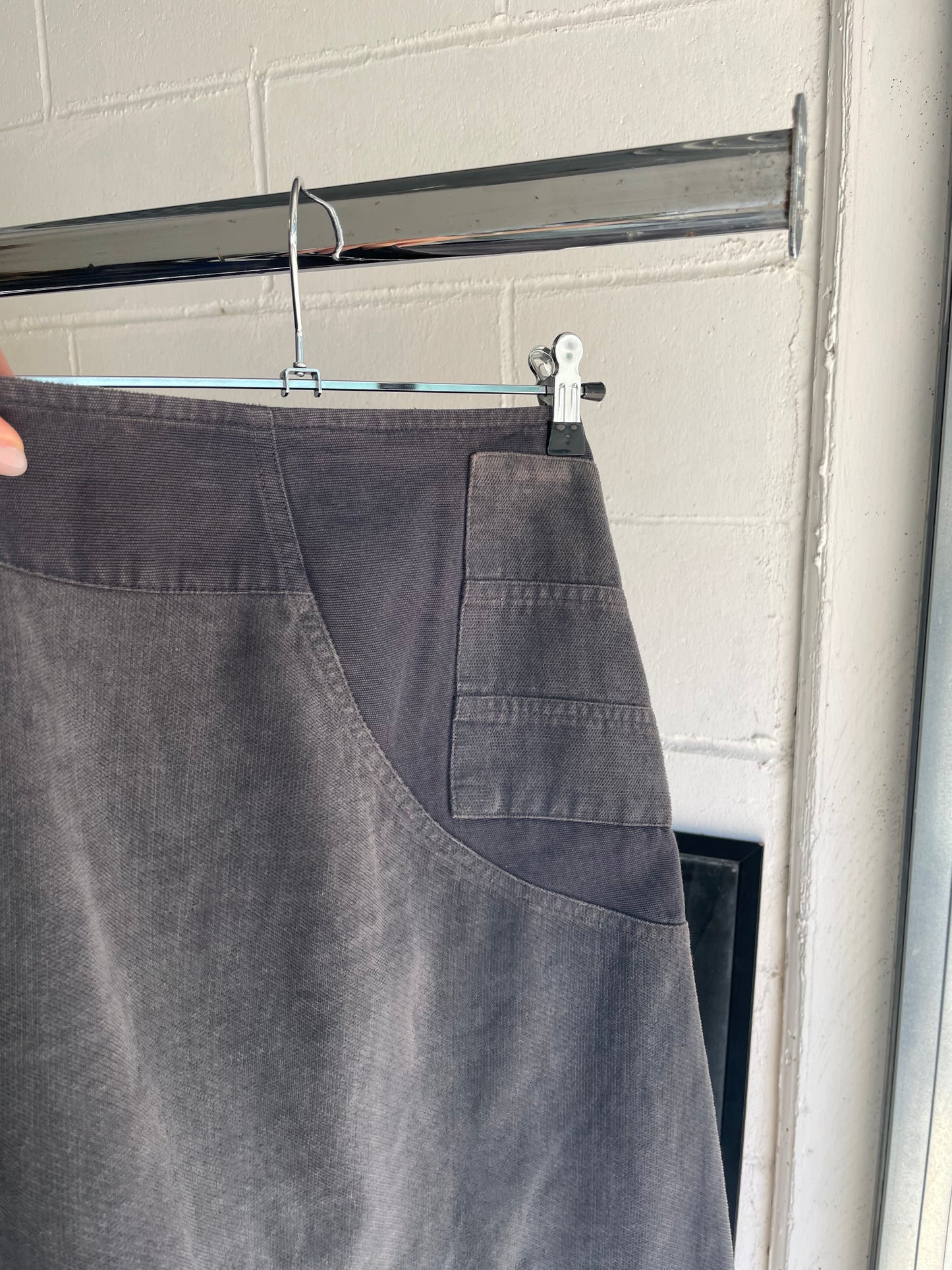 Gonna cargo midi denim 100% cotone - grigio/blu - S