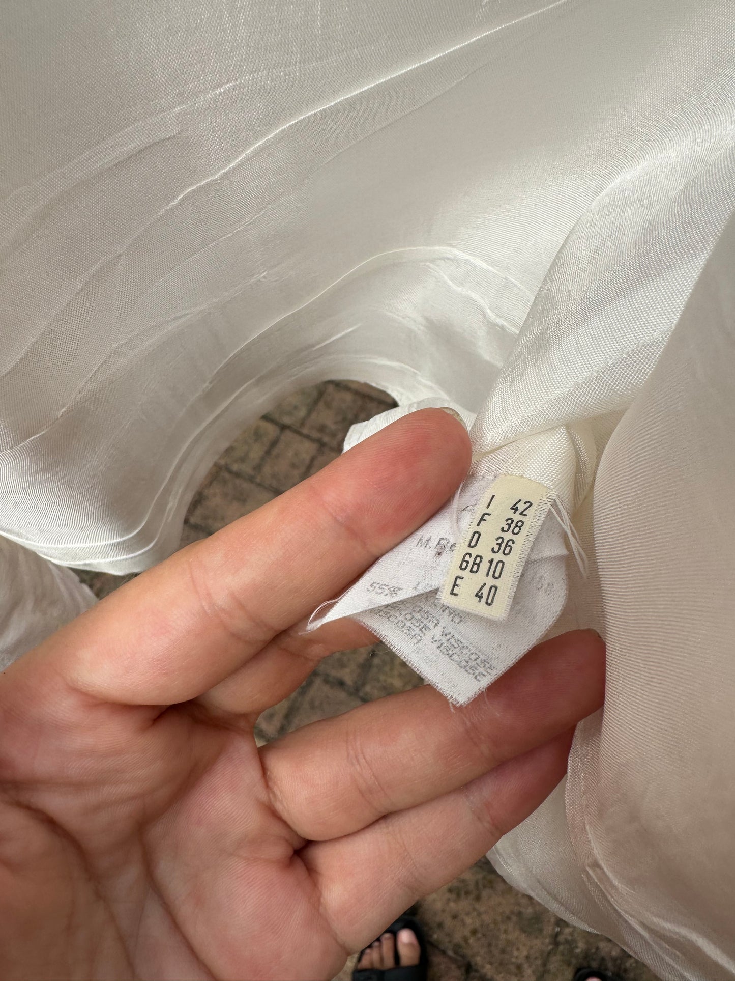 Gilet sartoriale in lino ricamato a mano, taglia M