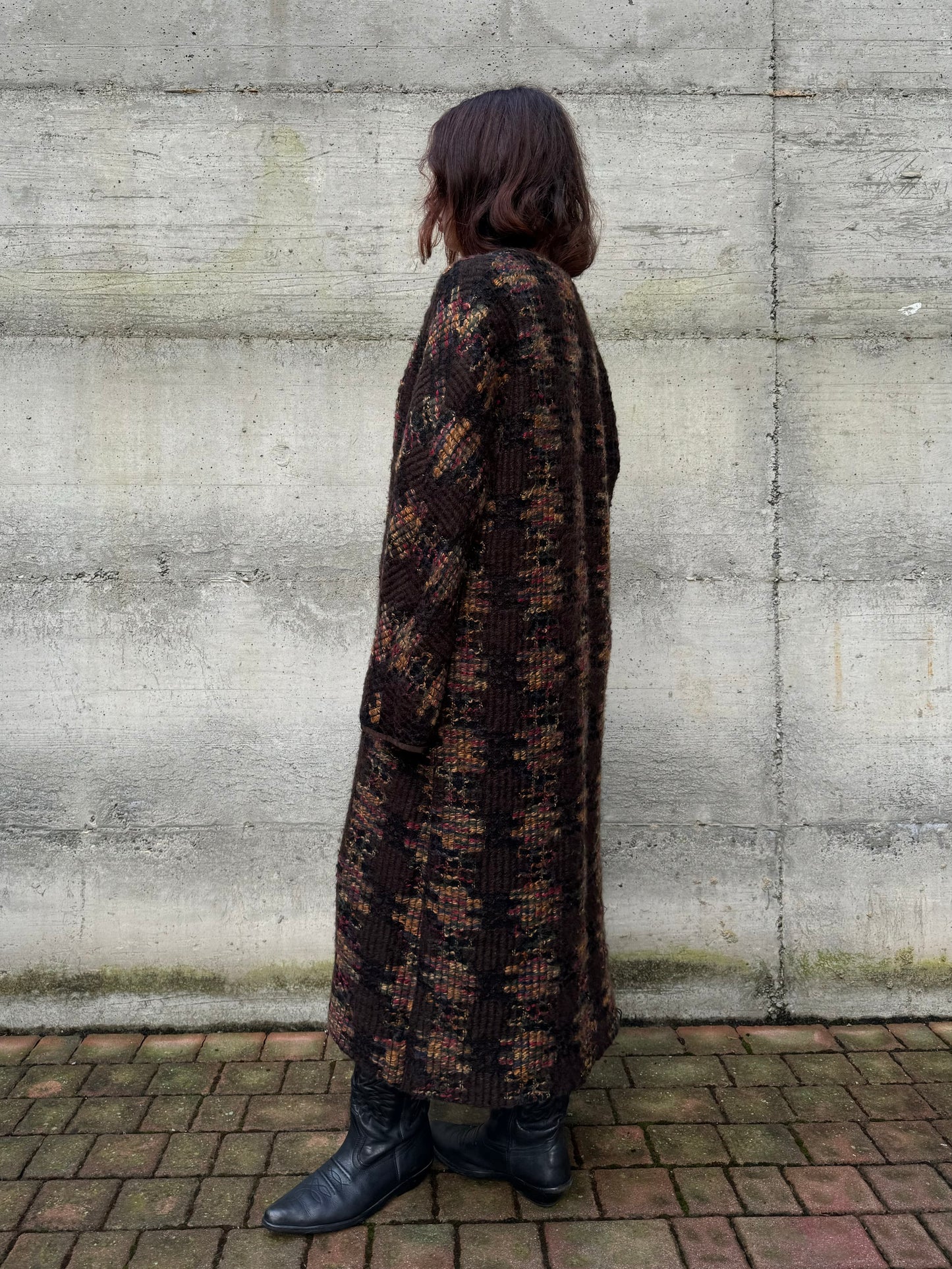 Maxi abito midi a tunica sartoriale in lana