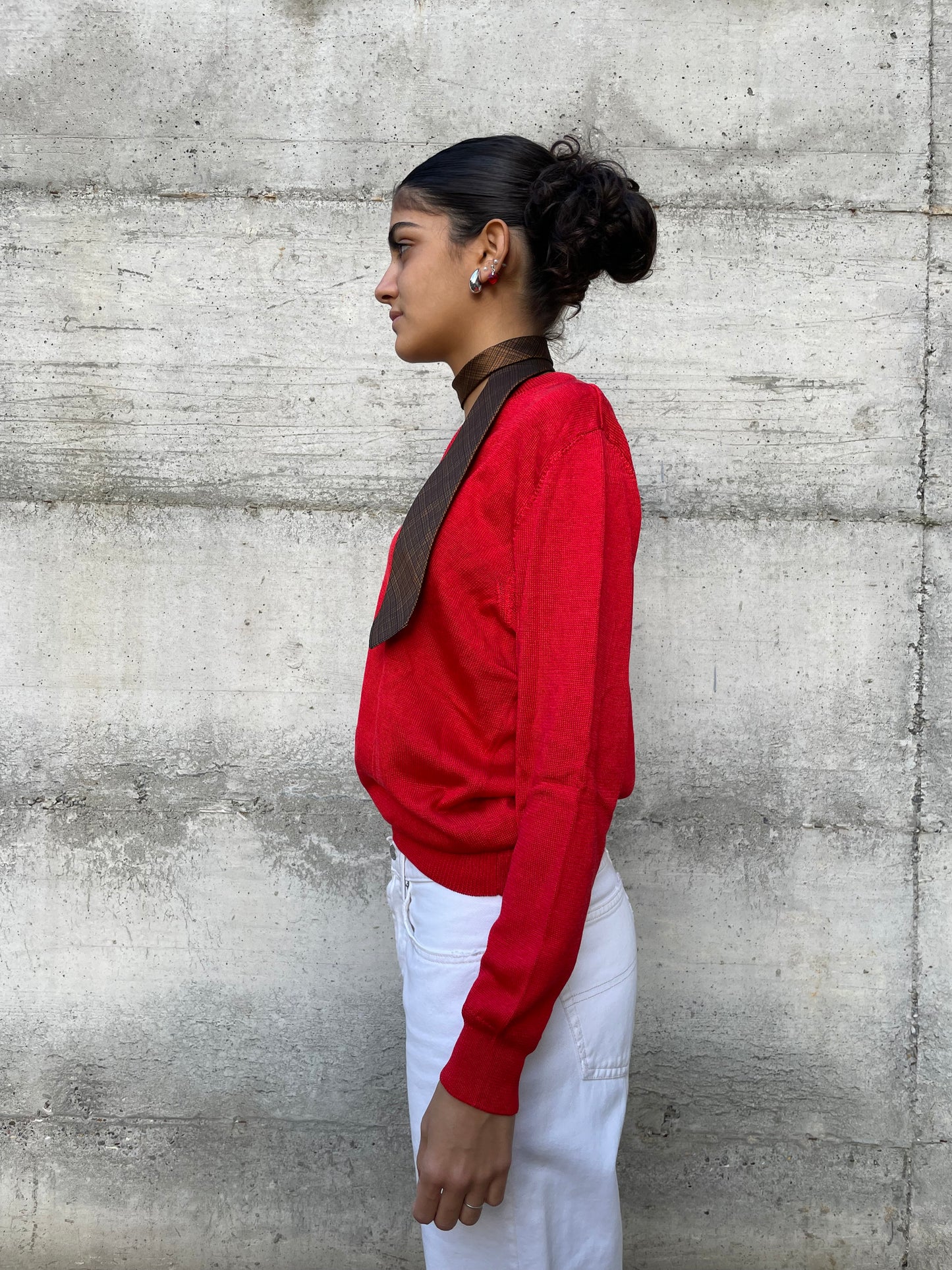 Maglioncino sartoriale 100% cotone rosso - taglia M